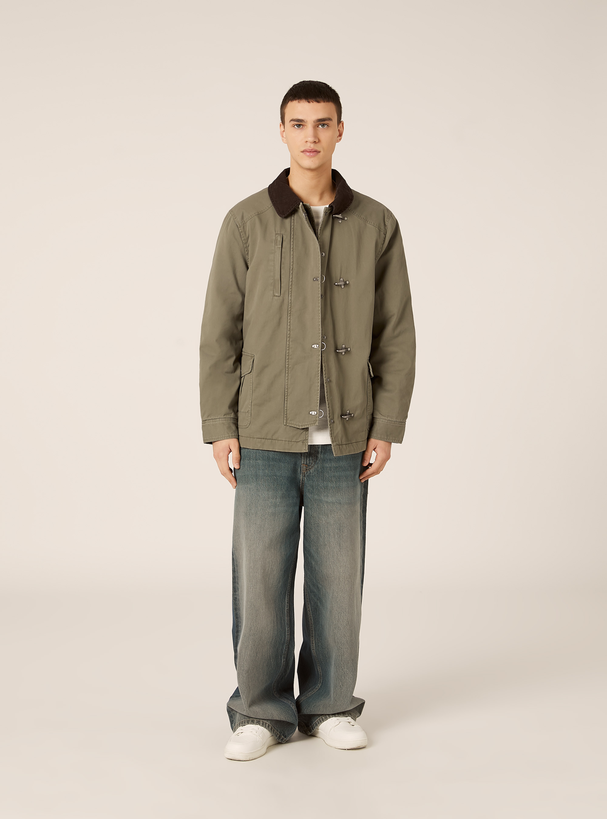 Giubbotto con alamari e collo in velluto, KY2 KAKY MEDIUM