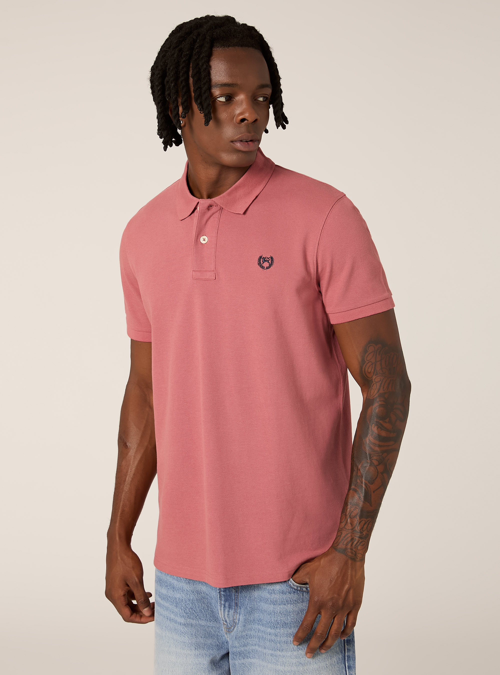 Polo de piqu&eacute; de algod&oacute;n con bordado, PK1 PINK DARK