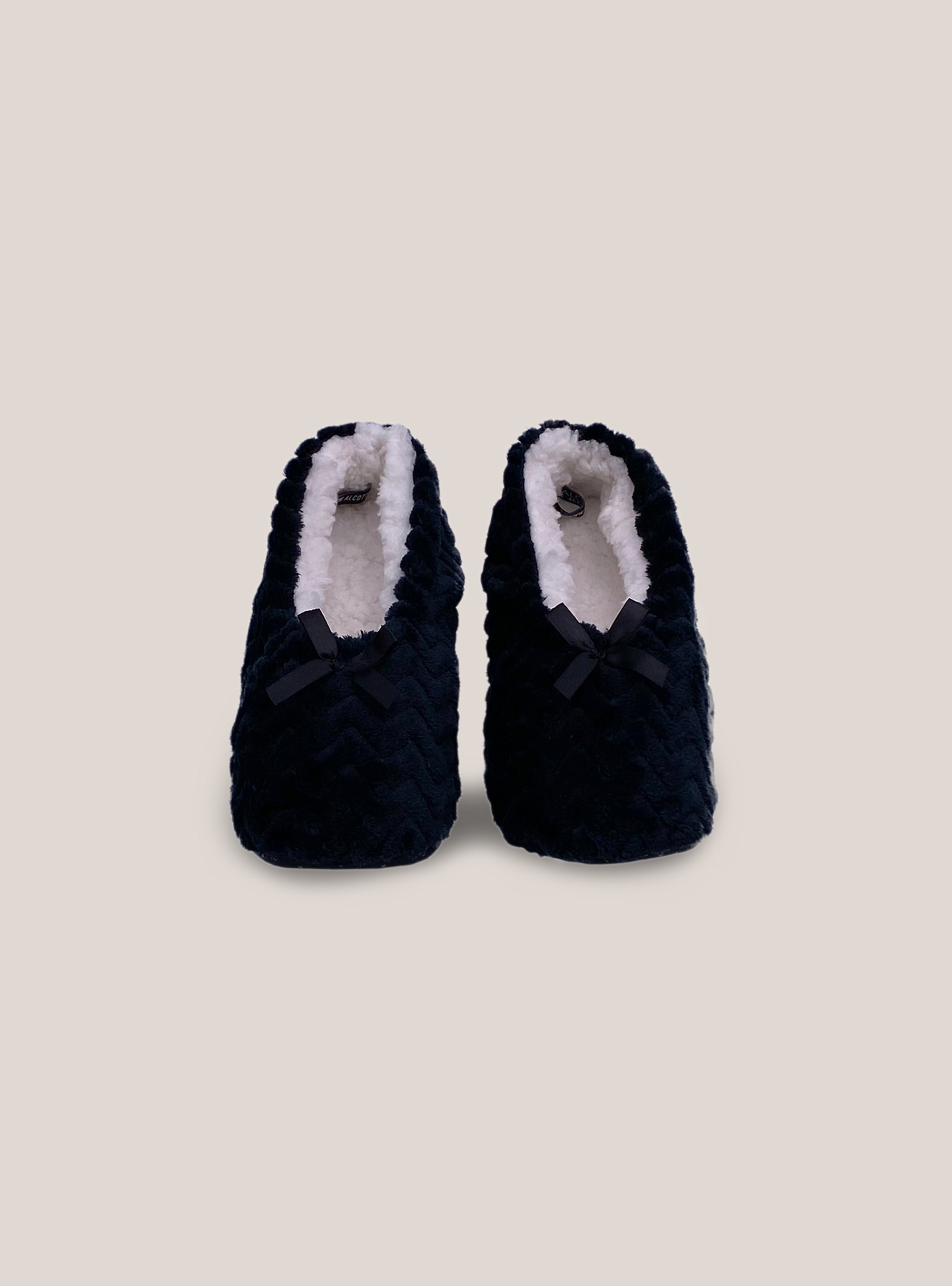 Slippers with bow, NEGRO