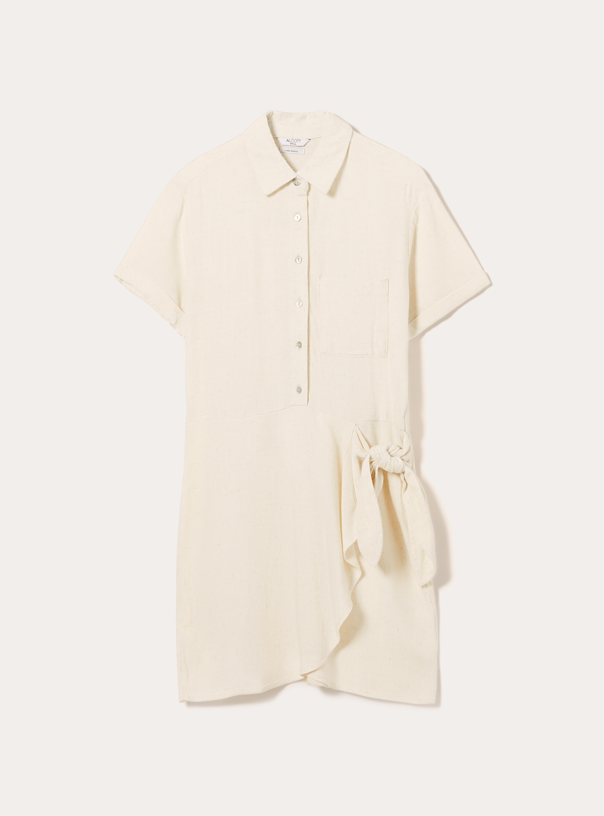 Robe en lin m&eacute;lang&eacute;, MBG3 BEIGE MEL LIGHT