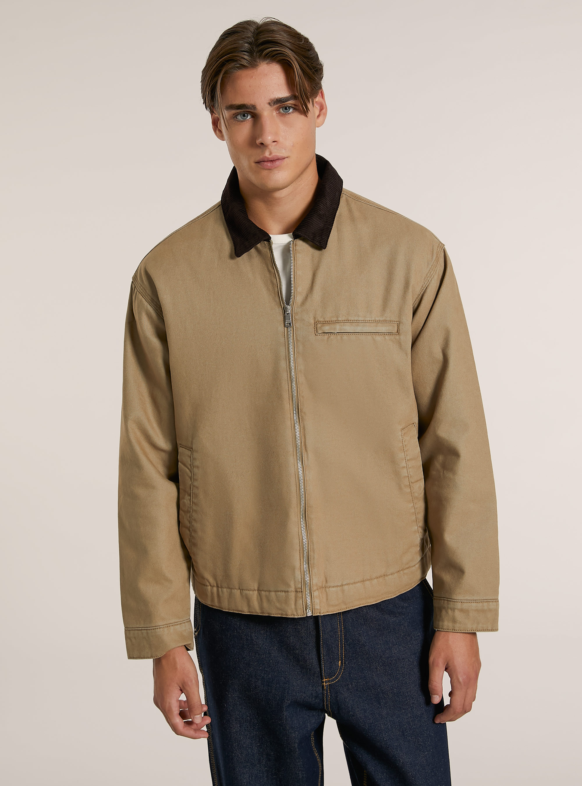 Padded jacket with combination collar Padded jacket with combination collar