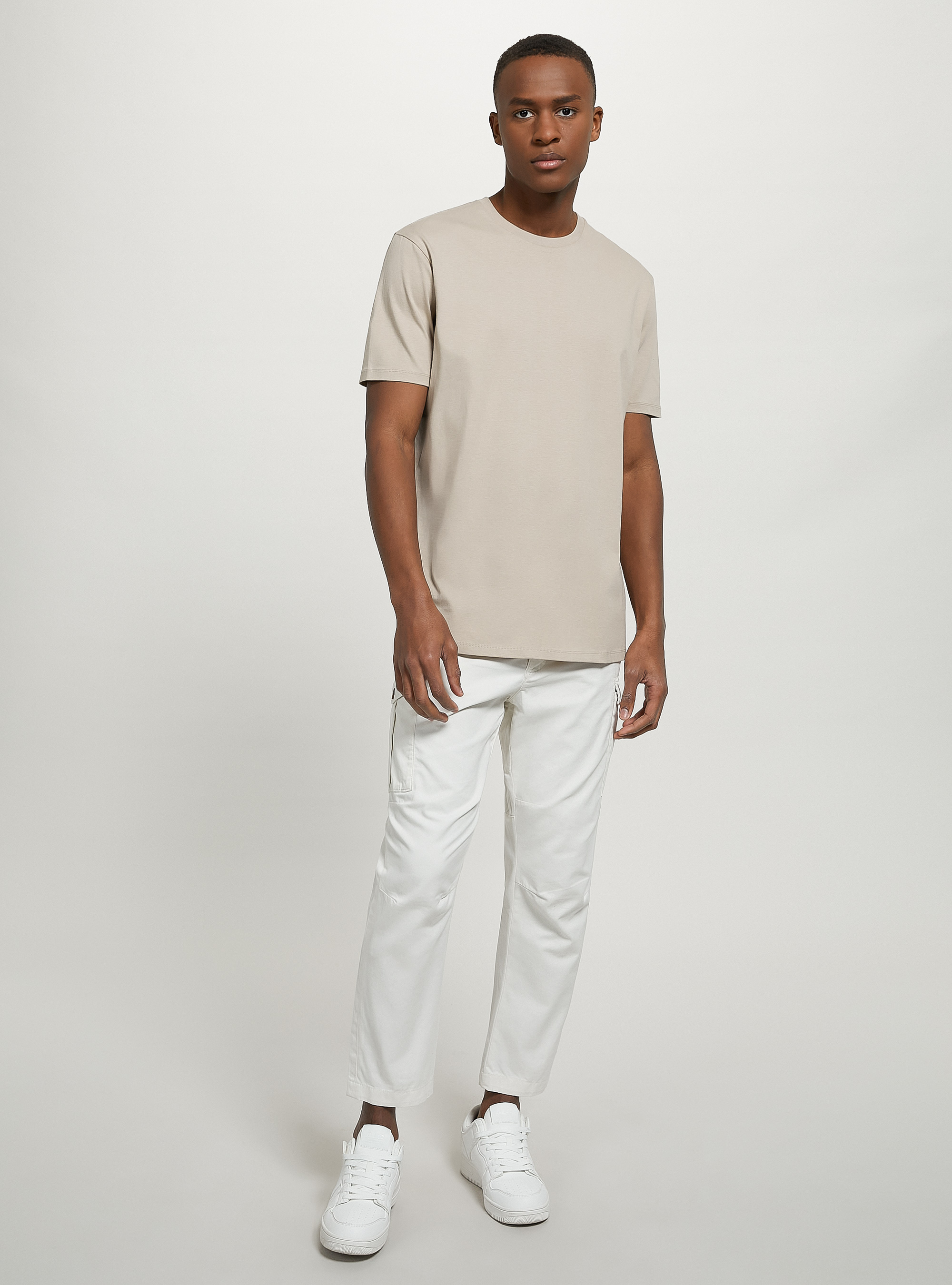 Twill cargo trousers, WH1 OFF WHITE