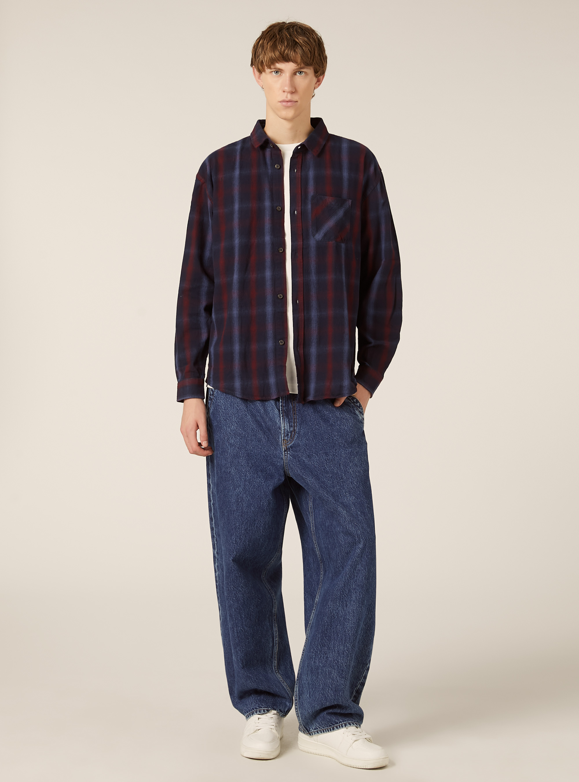 Camisa oversize a cuadros, NA1 NAVY DARK