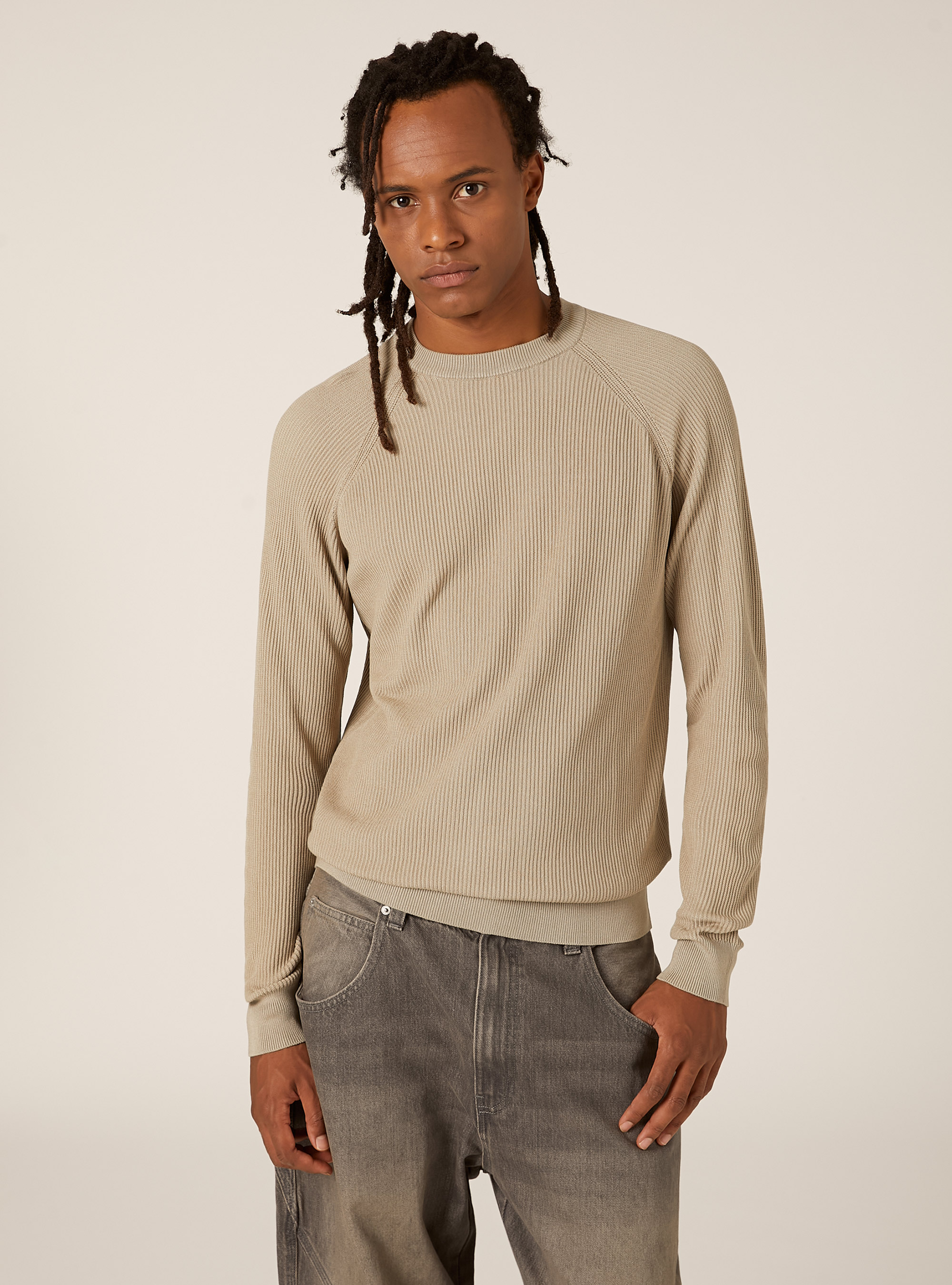 Jersey ligero de canalé, BG2 BEIGE MEDIUM