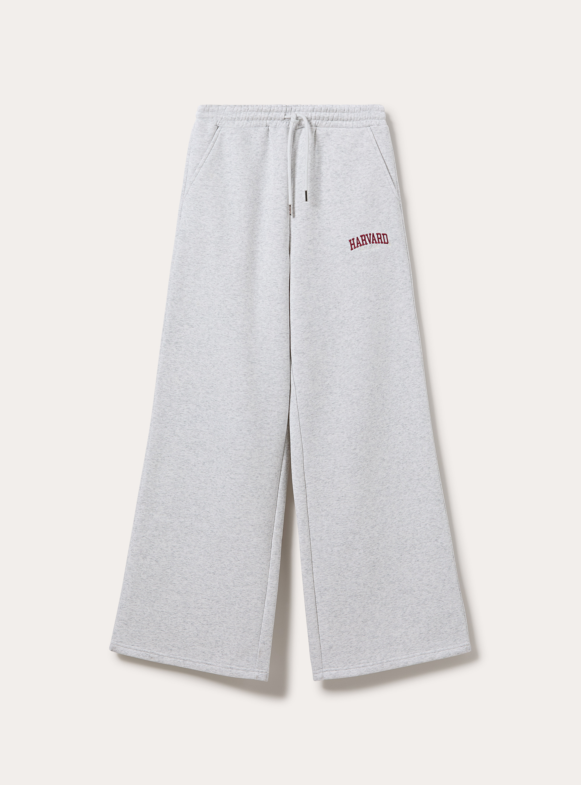 Pantaloni wide leg licenza harvard, GRIGIO CHIARO MELANGE