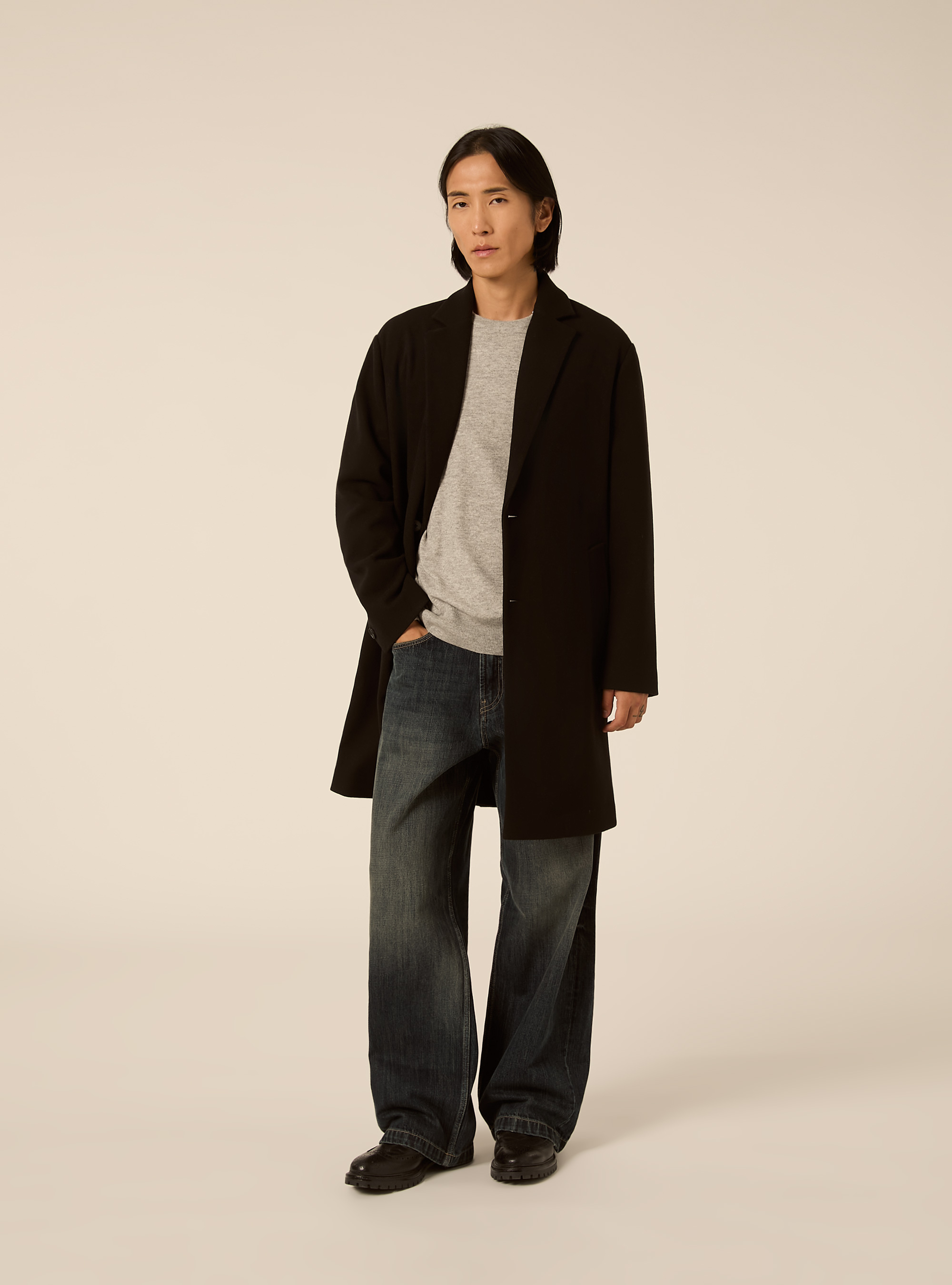 Rundhals pullover aus wolle und kaschmirmischung, MGY3 GREY MEL LIGHT