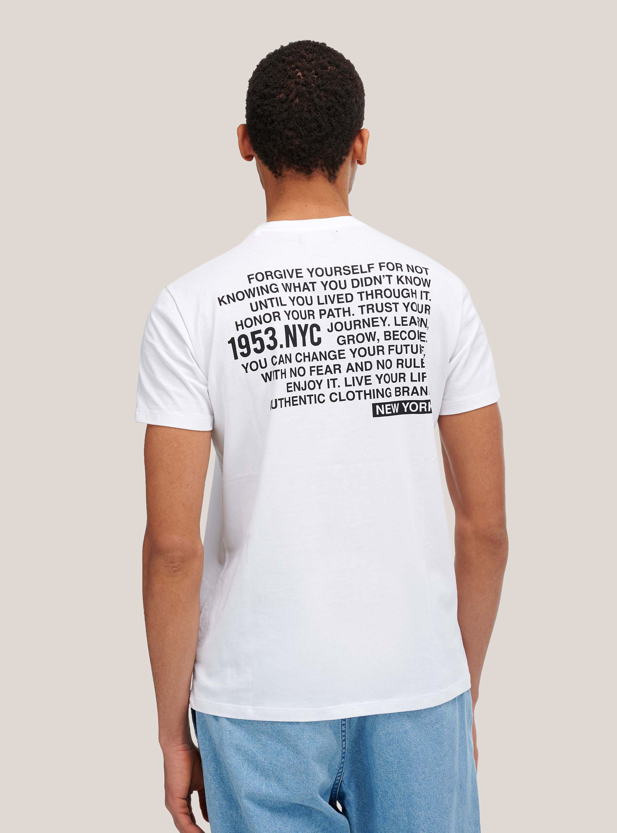 T-Shirt mit Detail Lettering, C099 WHITE