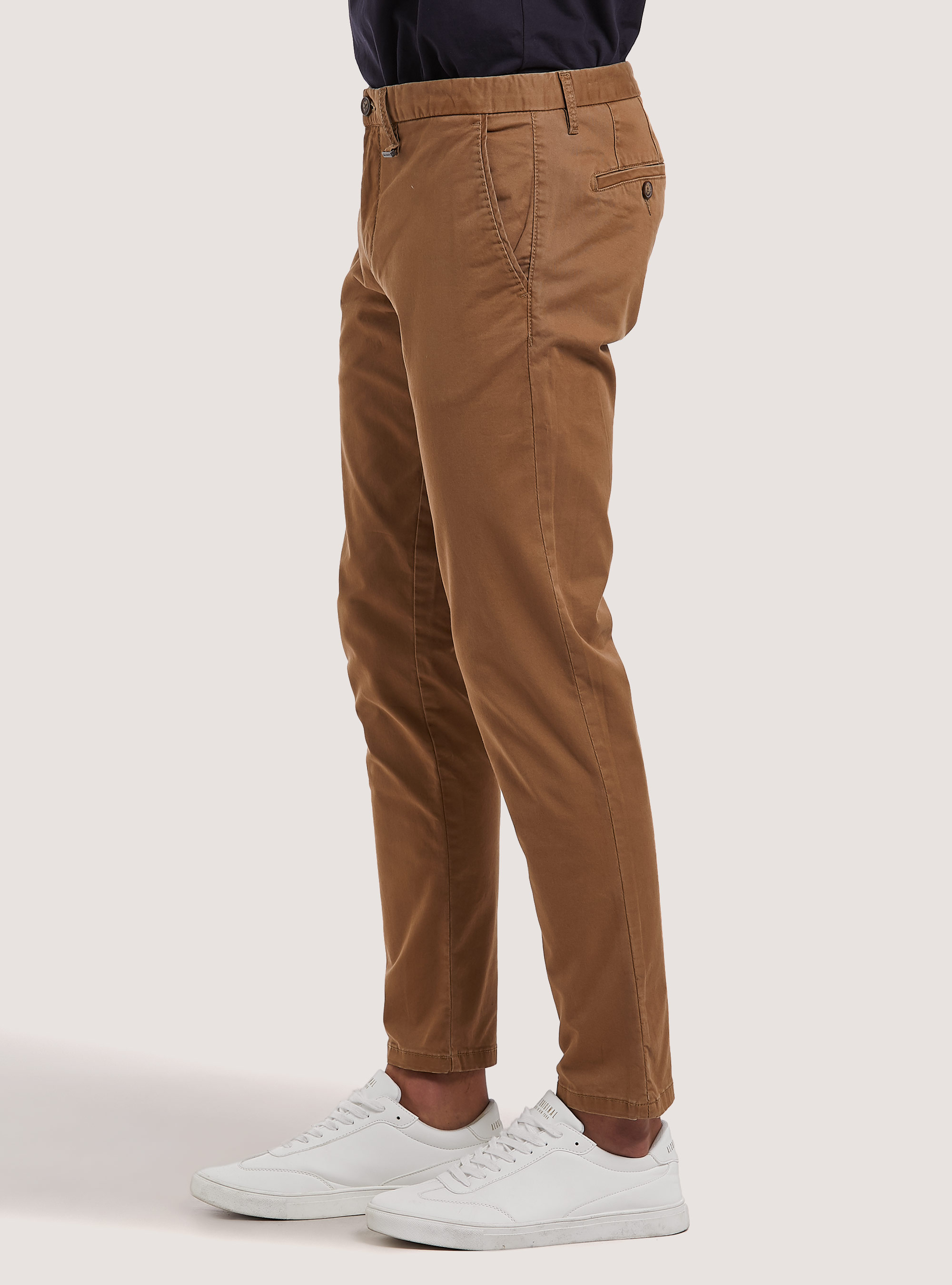 Pantalones chinos de sarga de algod&oacute;n el&aacute;stico, BG2 BEIGE MEDIUM