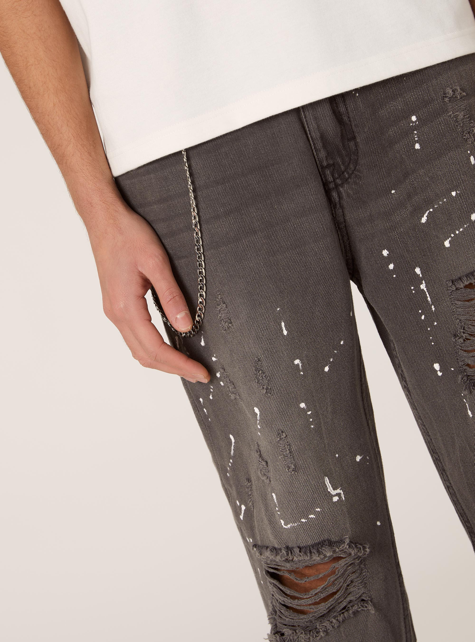 Jeans à coupe décontractée, D000 BLACK