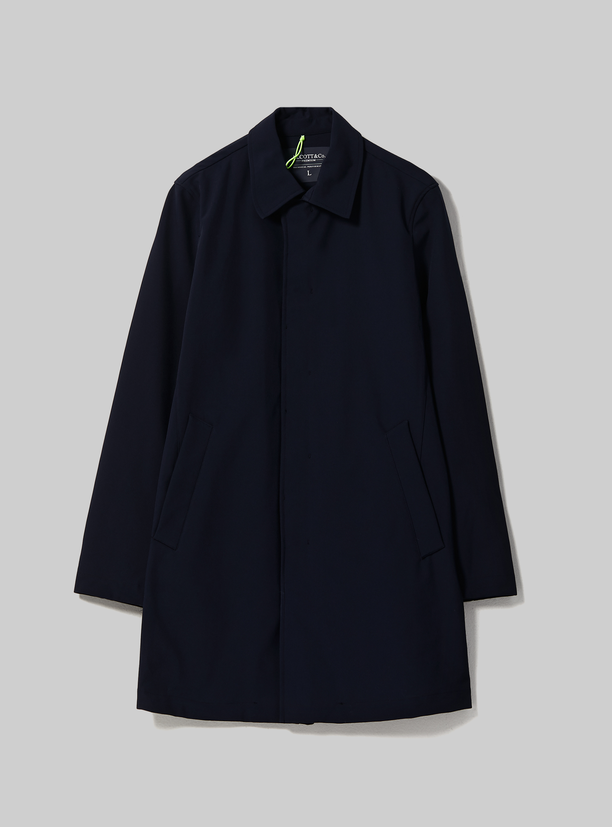 Plain-coloured trench coat with zip, NA1 NAVY DARK