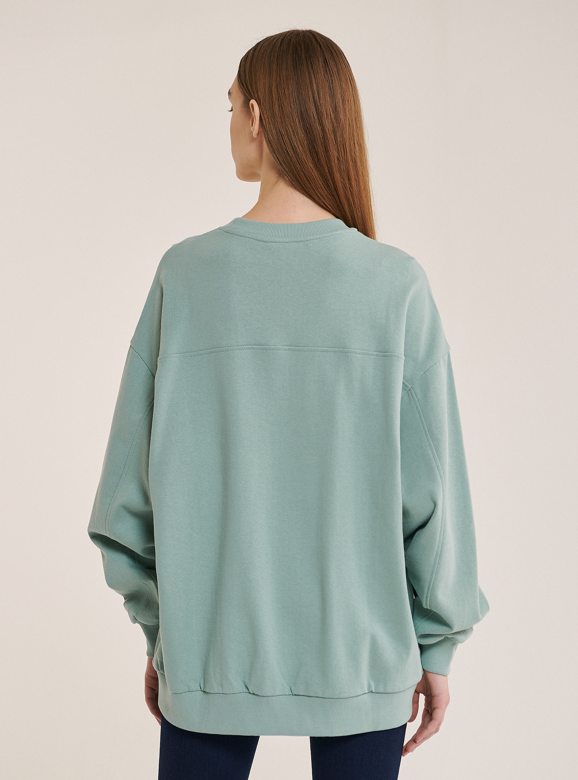 Basic oversize sweatshirt, C6699 GREEN