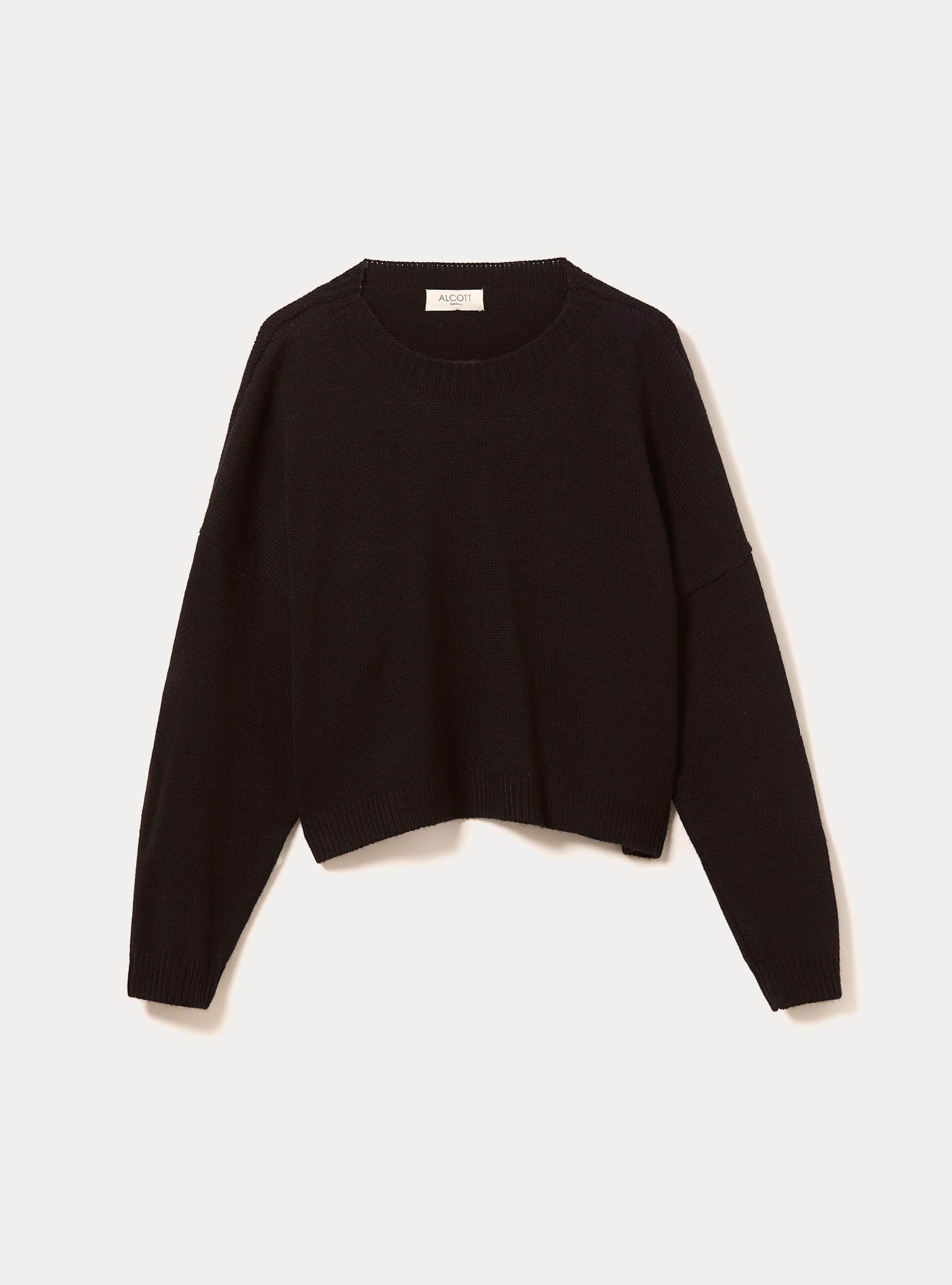 Basic crew neck pullover, BK1 BLACK