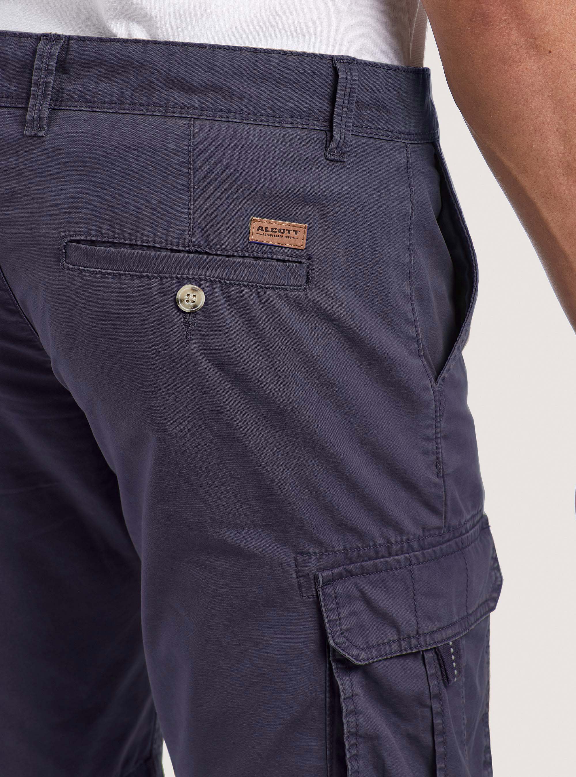 Cotton bermuda shorts with large pockets, BLUE NAVY