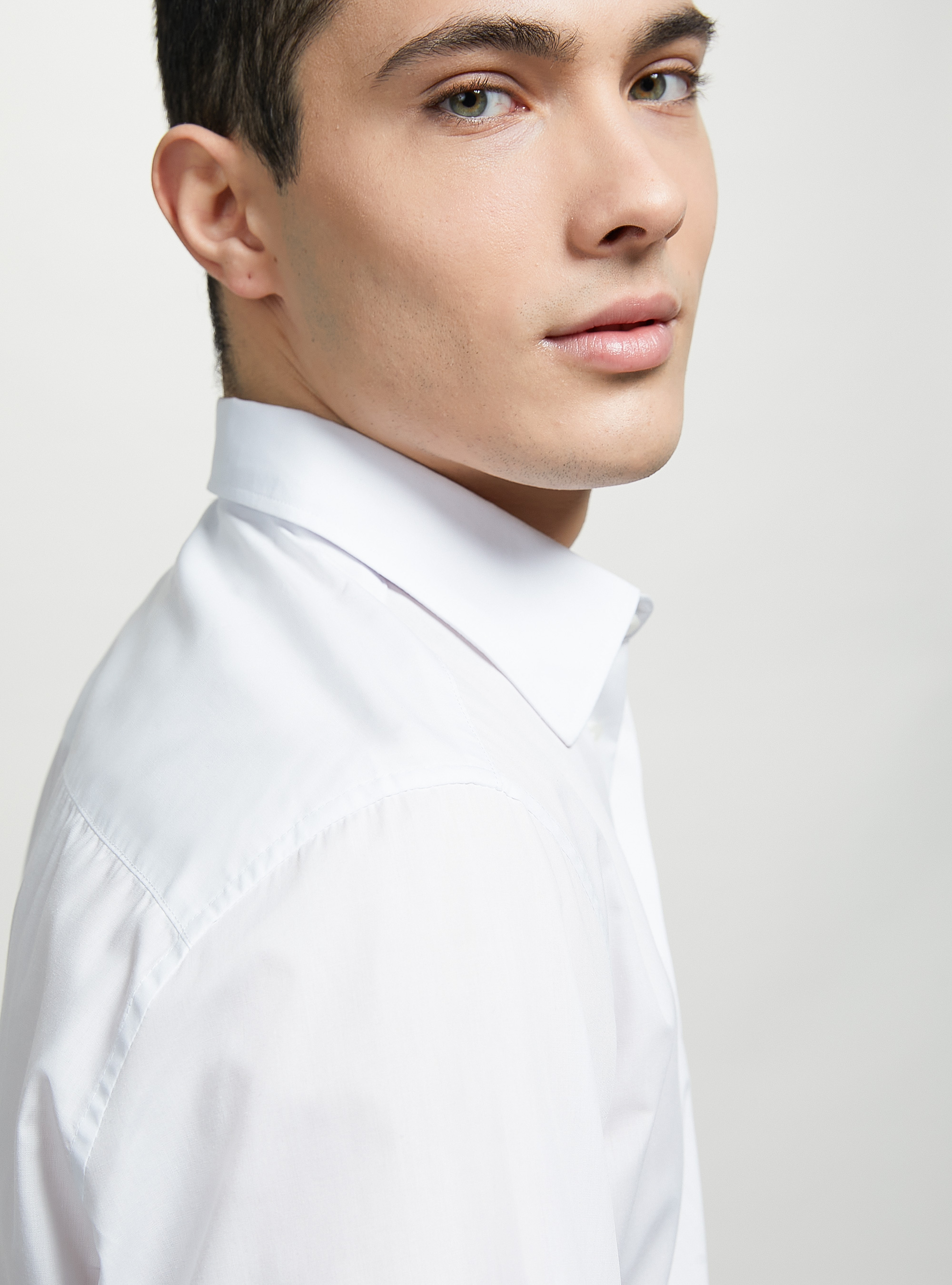 Plain-coloured long-sleeved shirt, WH1 OFF WHITE