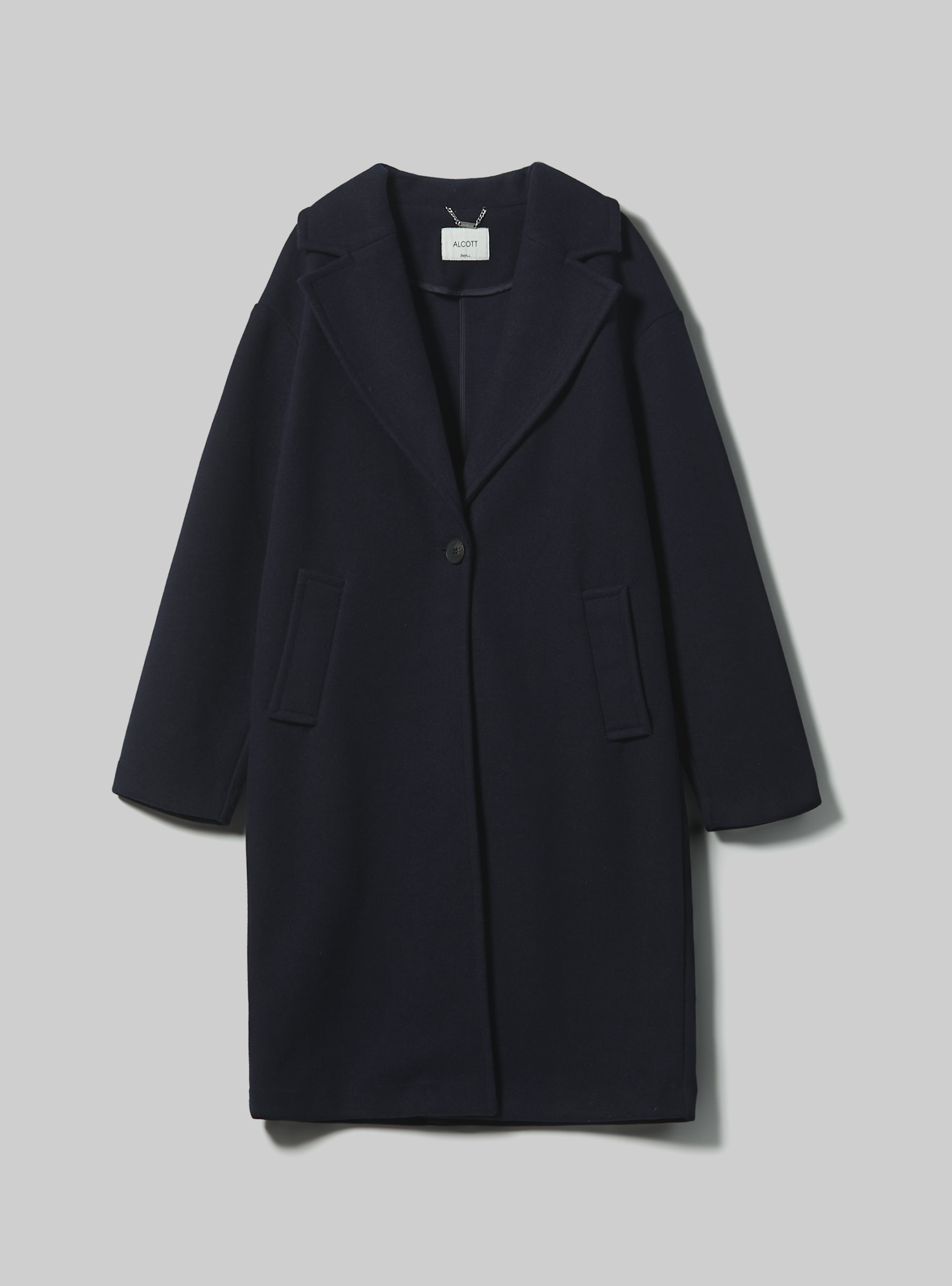 Manteau en tricot gaufré uni, NA2 NAVY MEDIUM