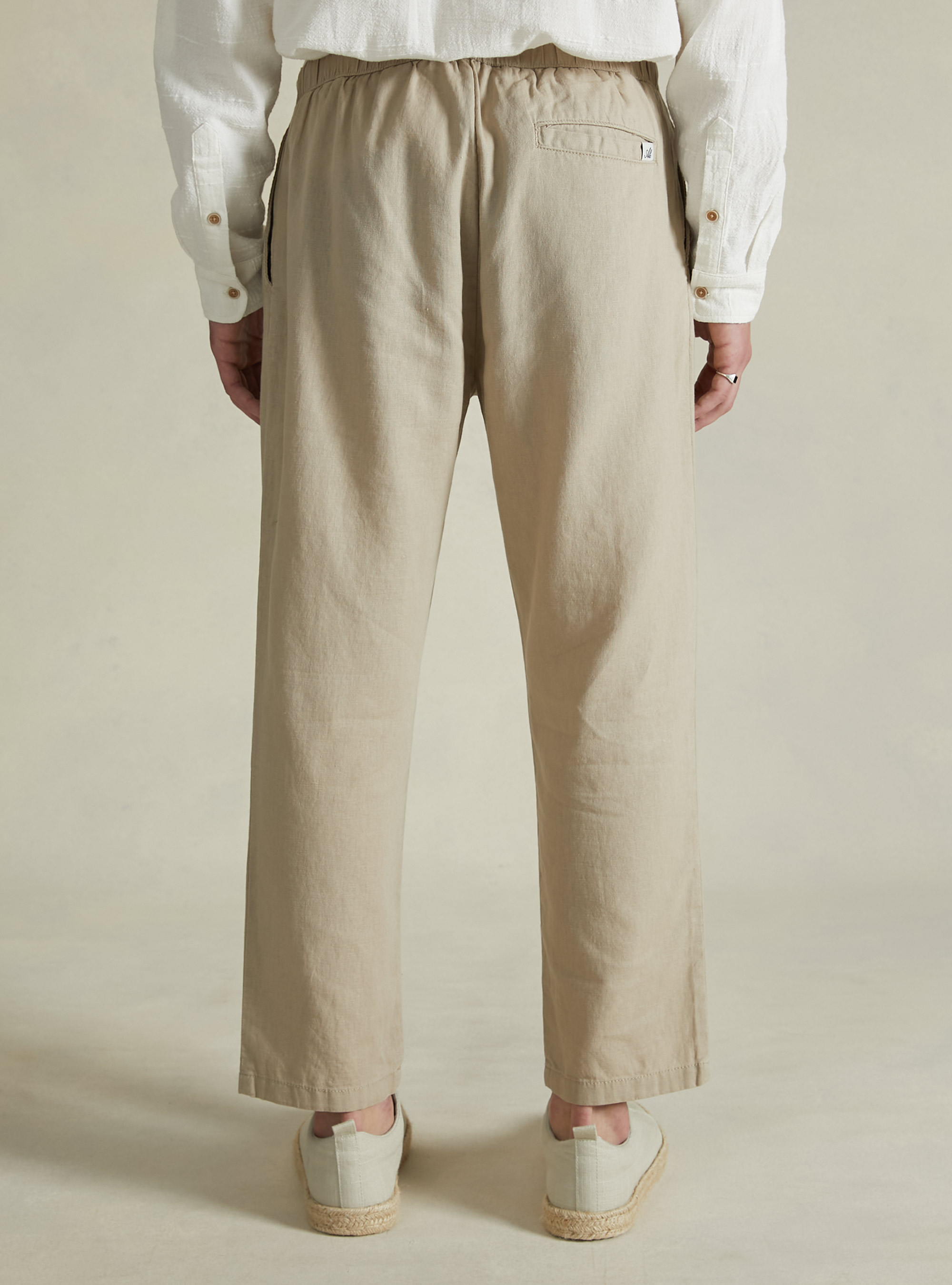 Linen blend jogger trousers, BG3 BEIGE LIGHT