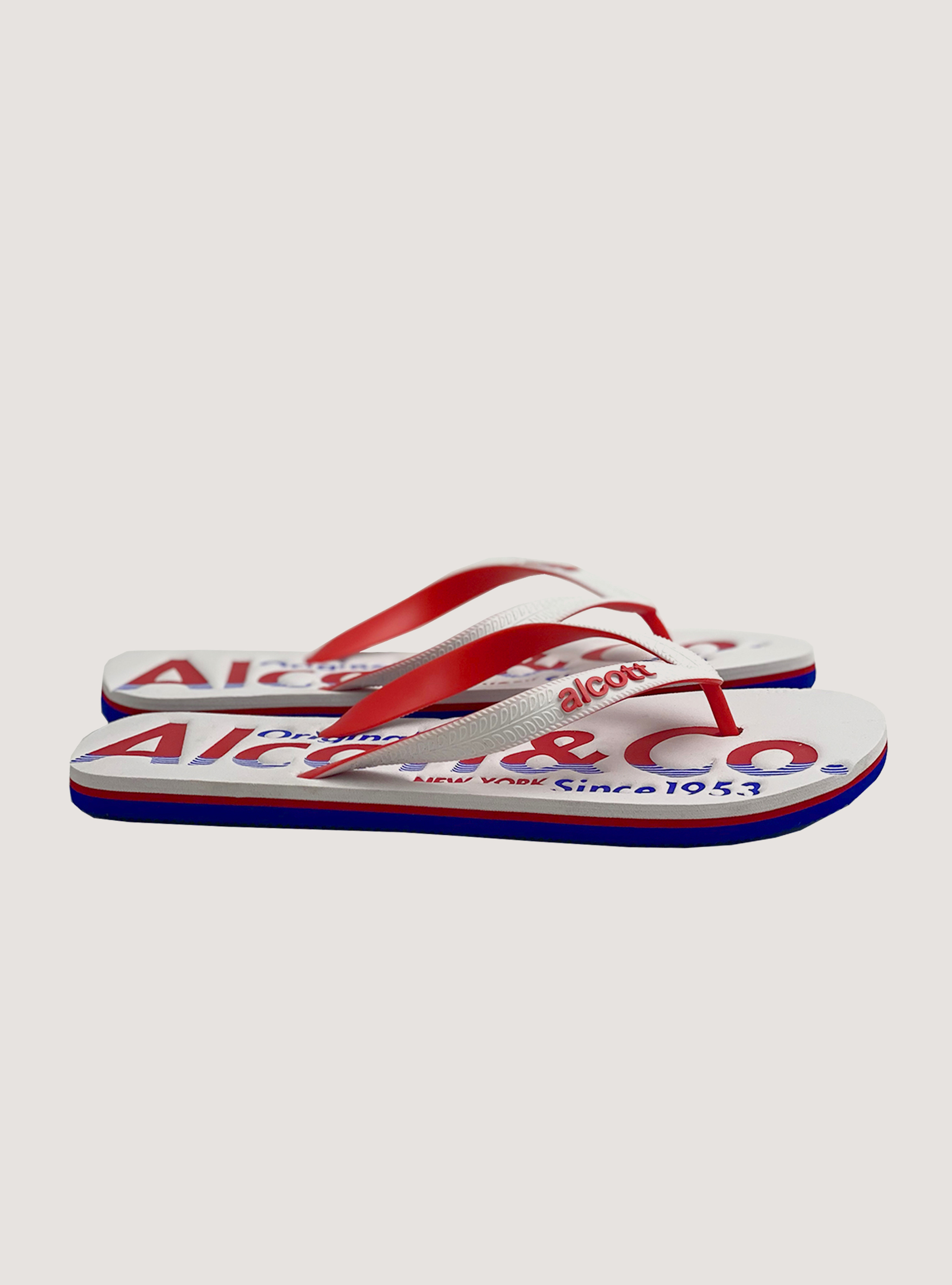 Flip-flops with logo, BLANCO