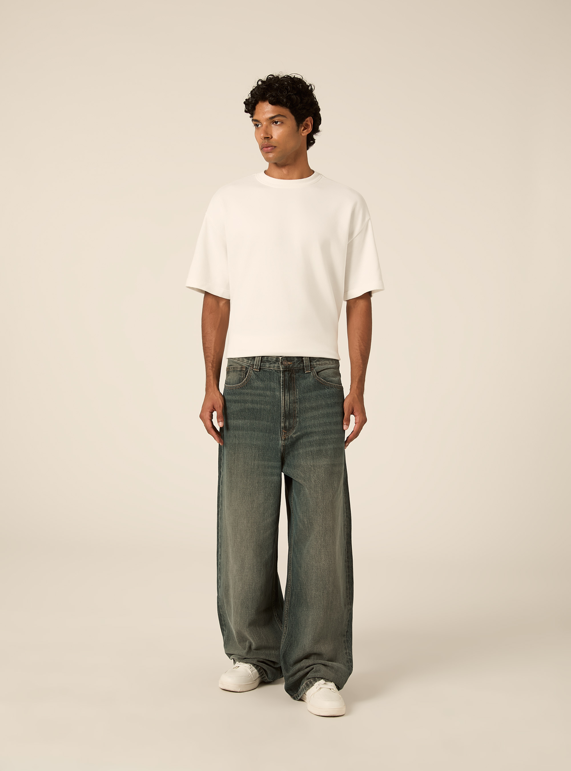 Jeans super baggy, D100 BLUE DARK OVERDYE