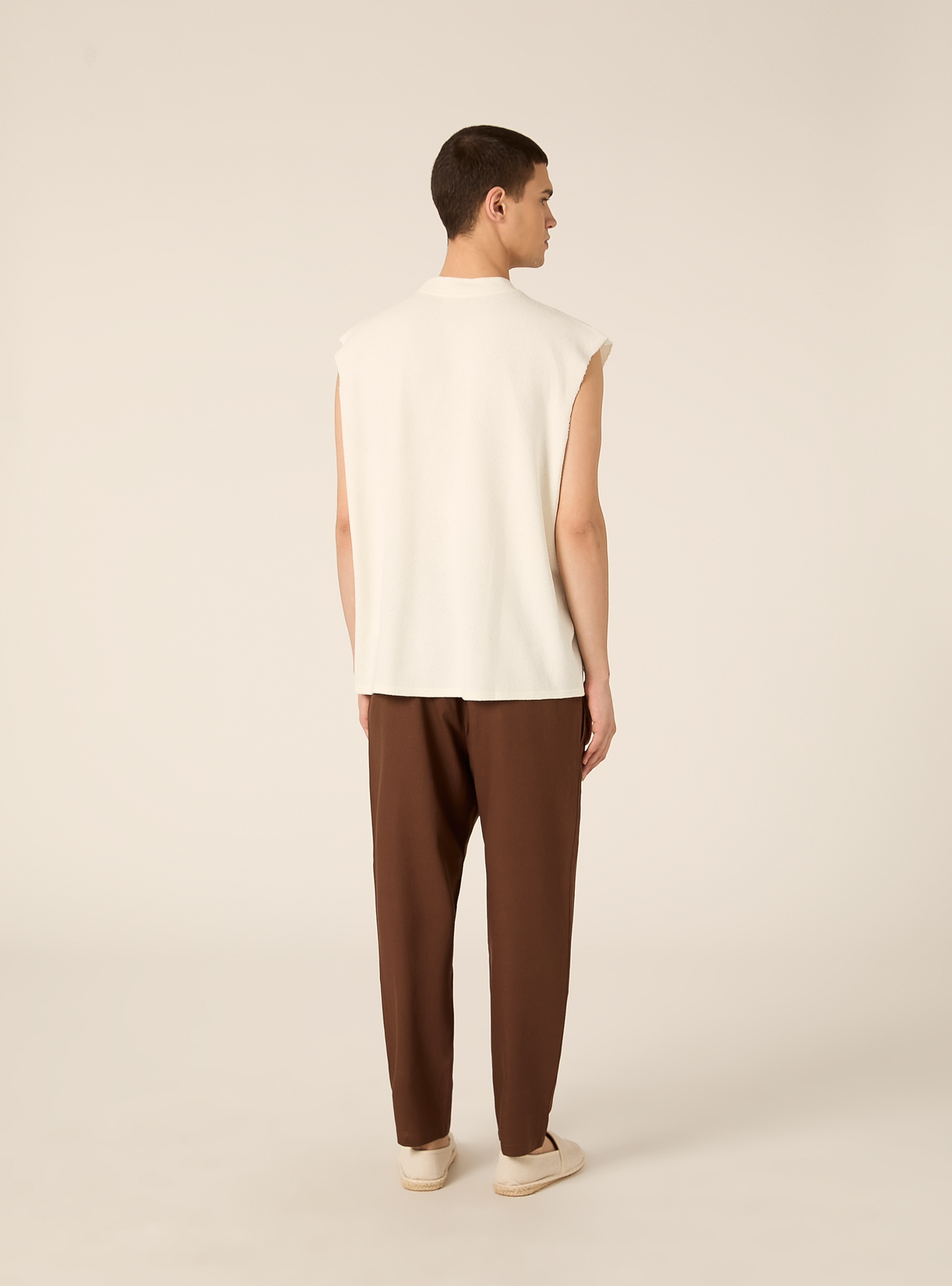 Canotta boxy fit  effetto maglia, WH1 OFF WHITE