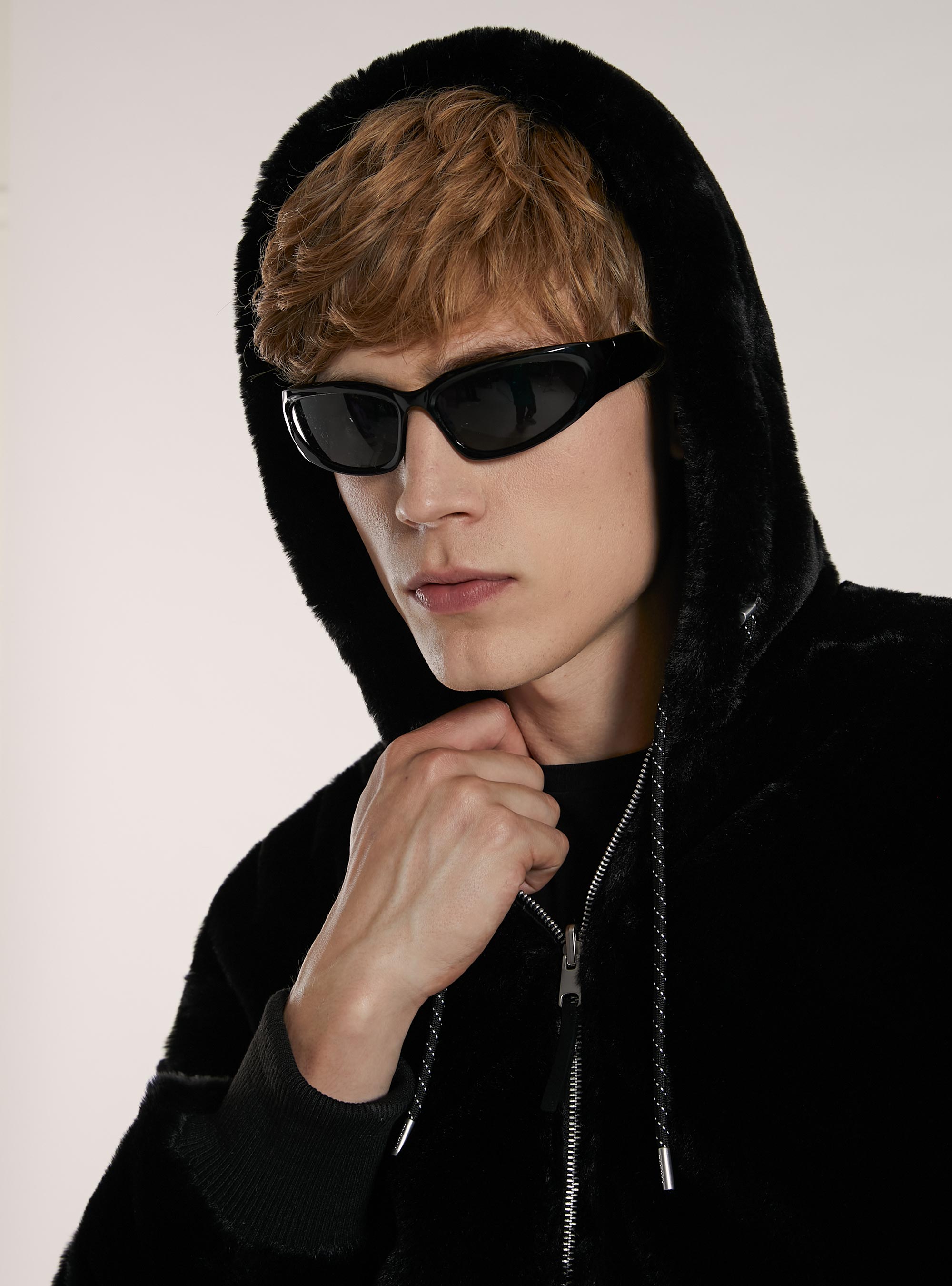 Giubbotto double face con cappuccio, BK1 BLACK