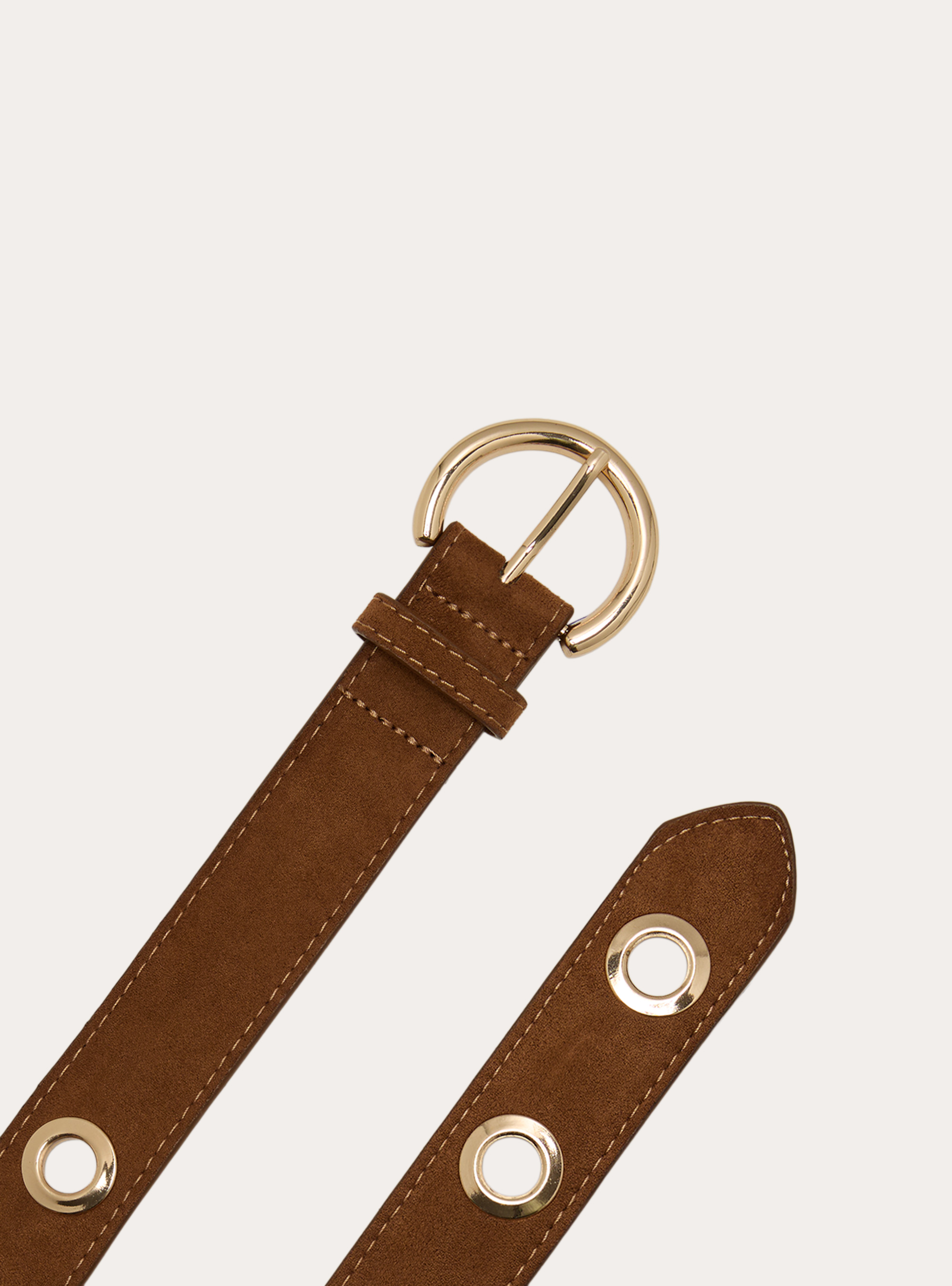 Ceinture effet suede avec oeillets metalliques, TB2 TOBACCO MEDIUM
