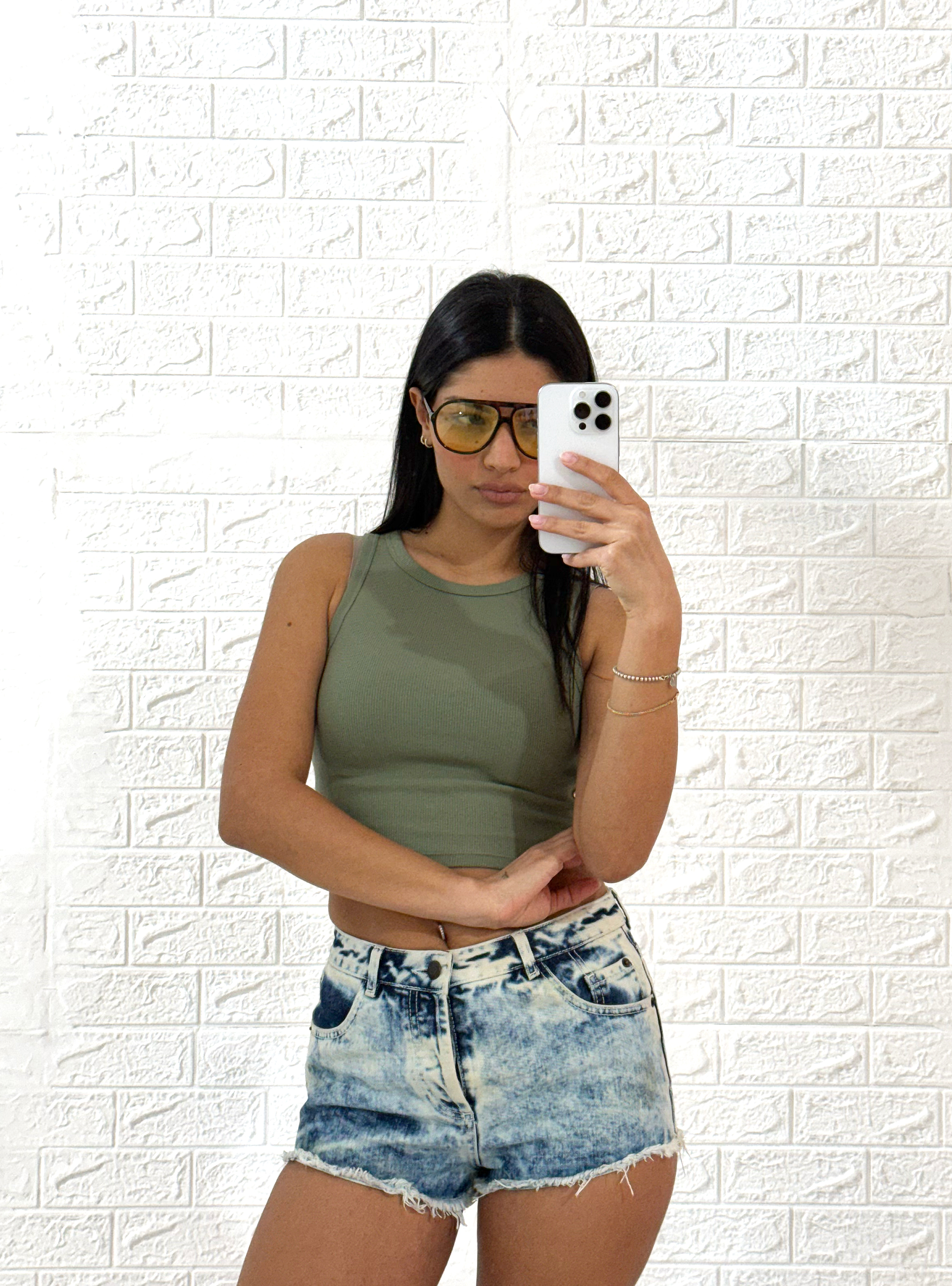 Shorts in denim TOPSHOP MOTO, AZZURRO