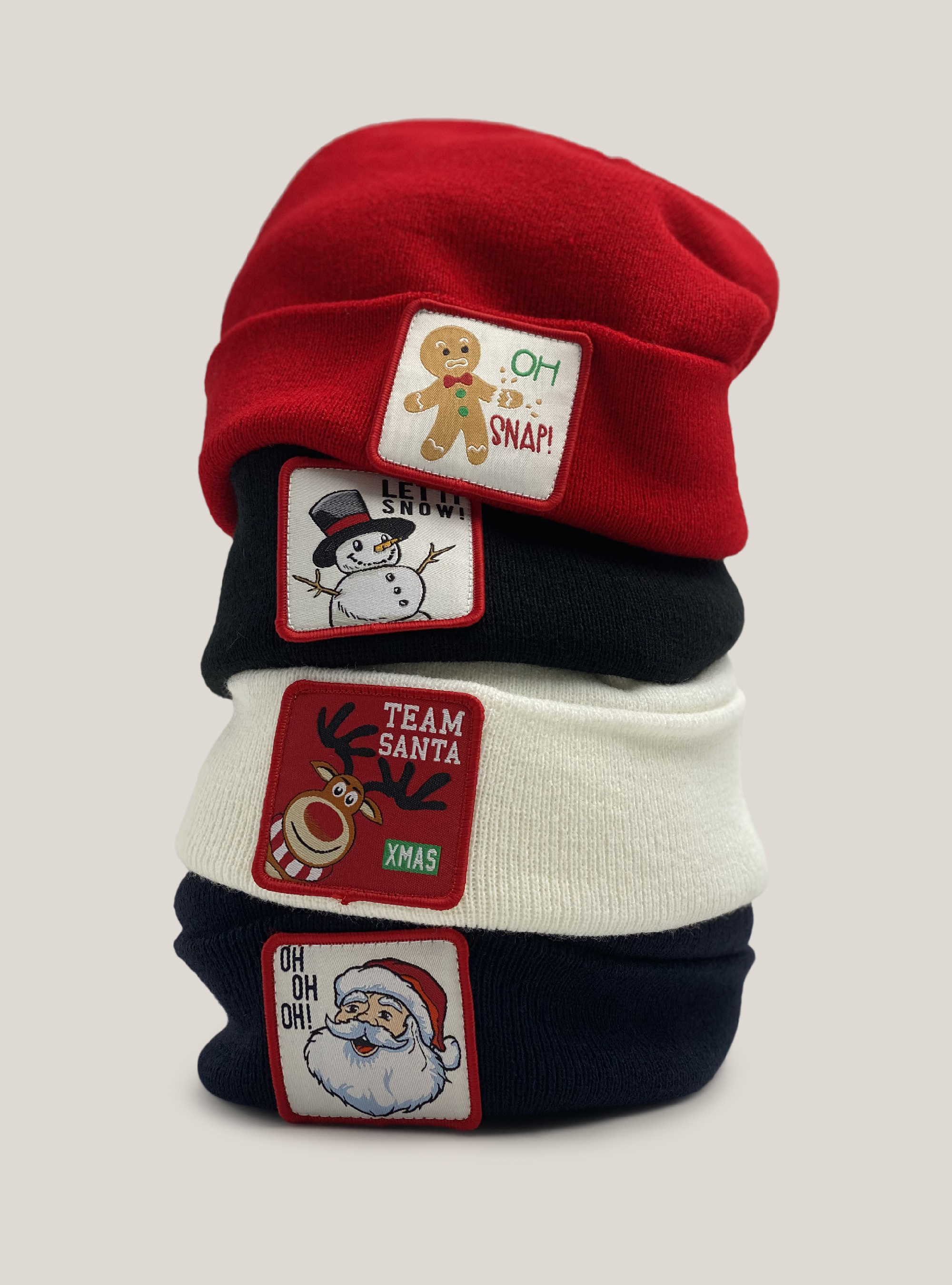 Gorro de Navidad con parche, AZUL MARINO