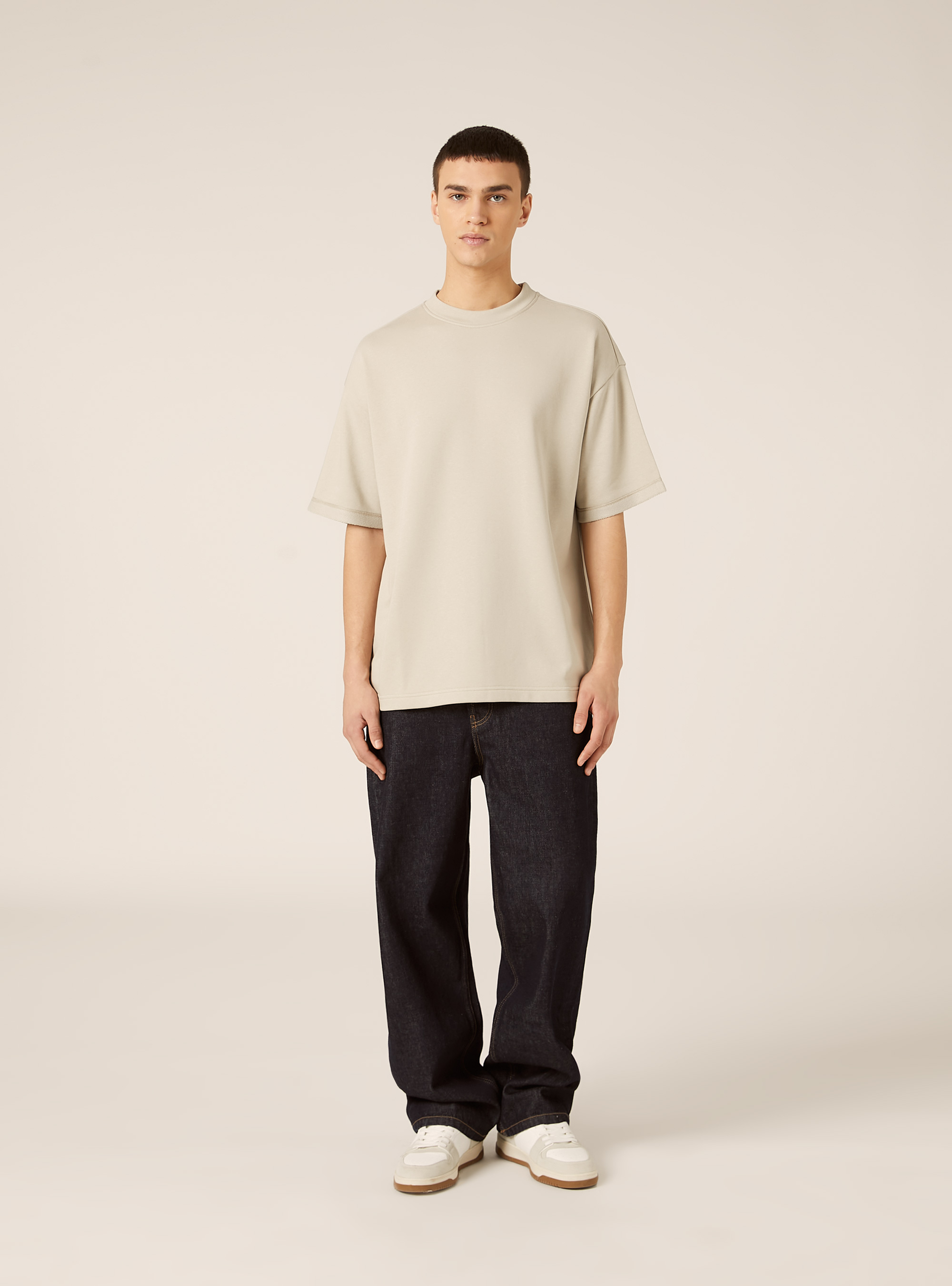 Oversized sweatshirt T-shirt, BG1 BEIGE DARK