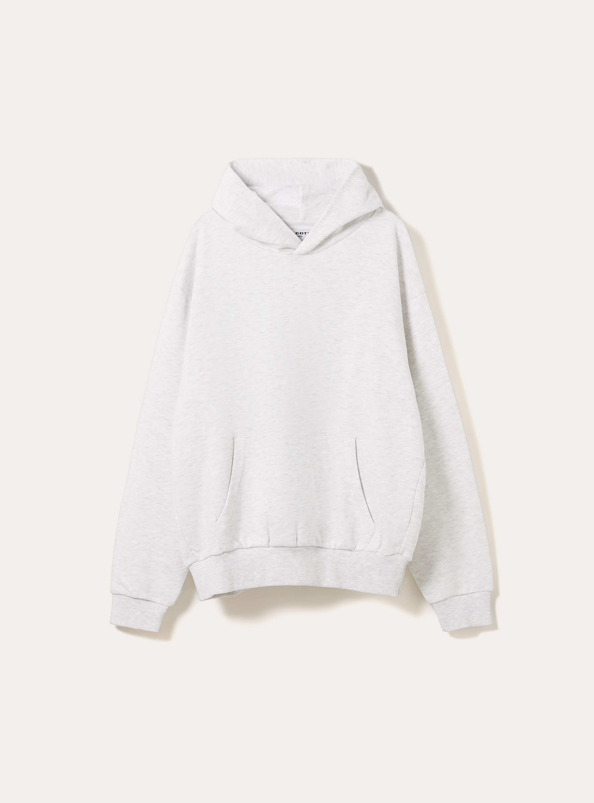 Boxy fit hooded sweatshirt, MGY3 GREY MEL LIGHT