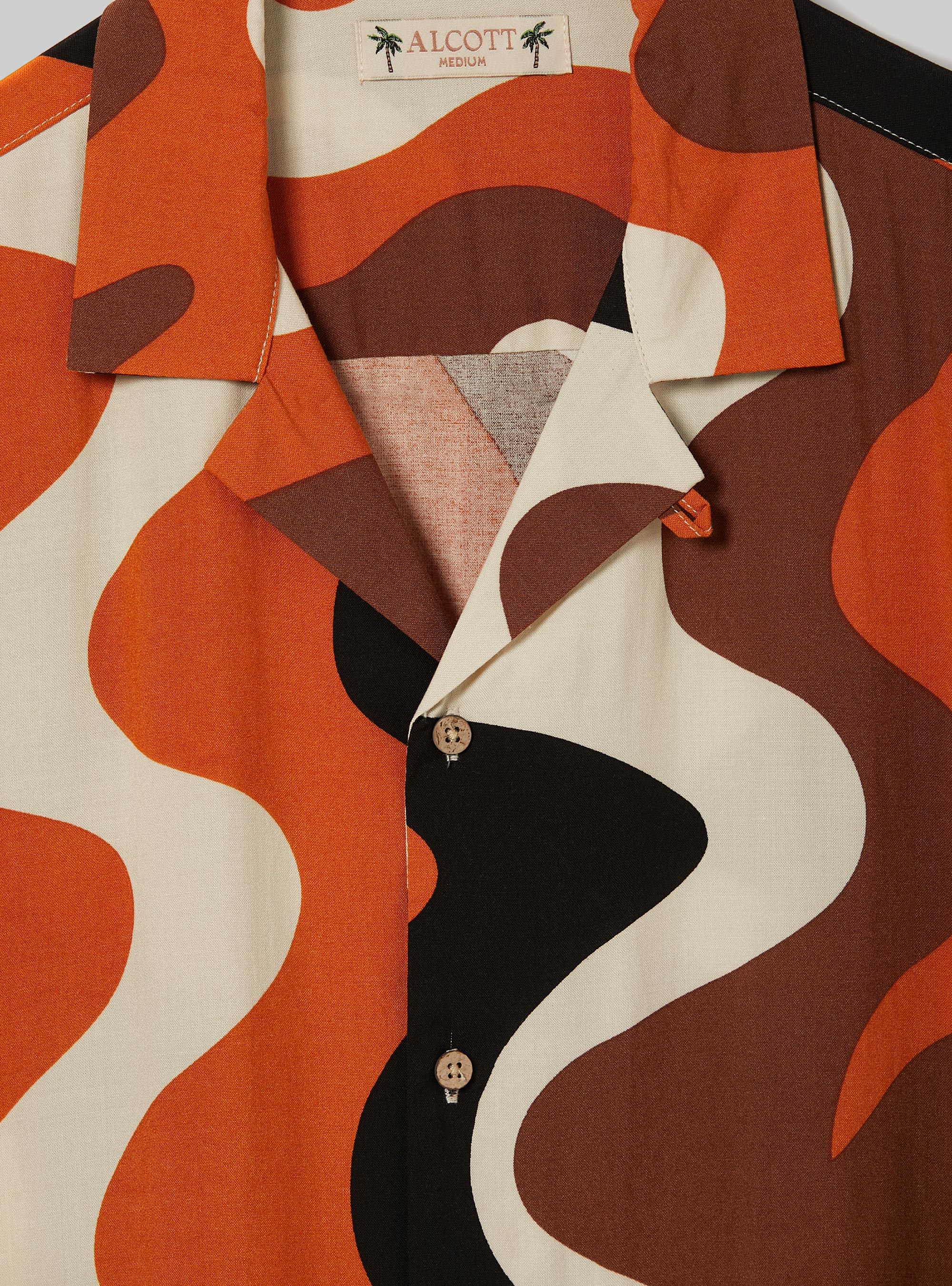 Geometric print shirt, BR2 BROWN MEDIUM