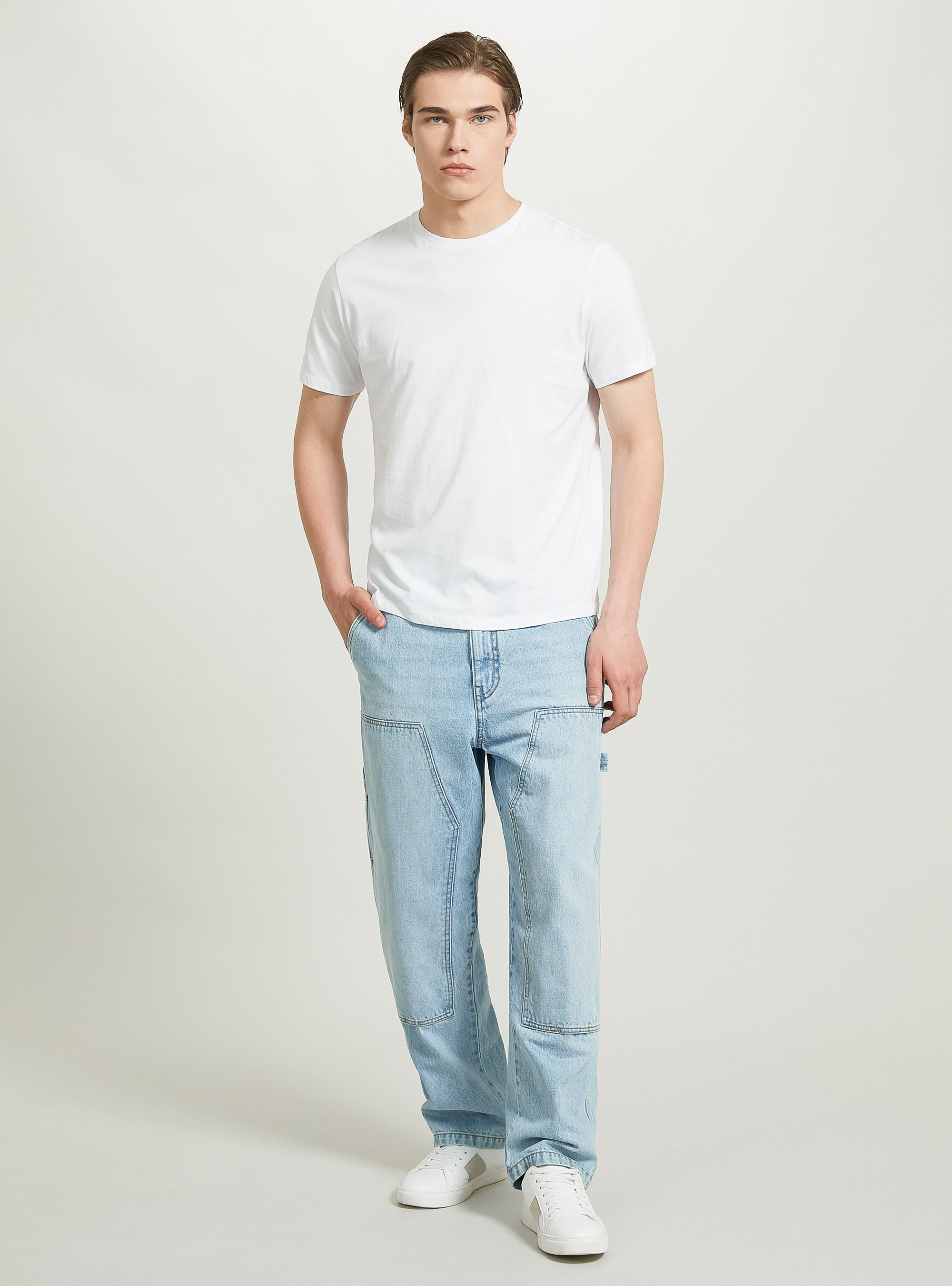 OSTKAKA ♥ Carpenter Wide Denim Pants /追跡付 OSTKAKA ♥ Carpenter Wide Denim Pants /追跡付 (OSTKAKA