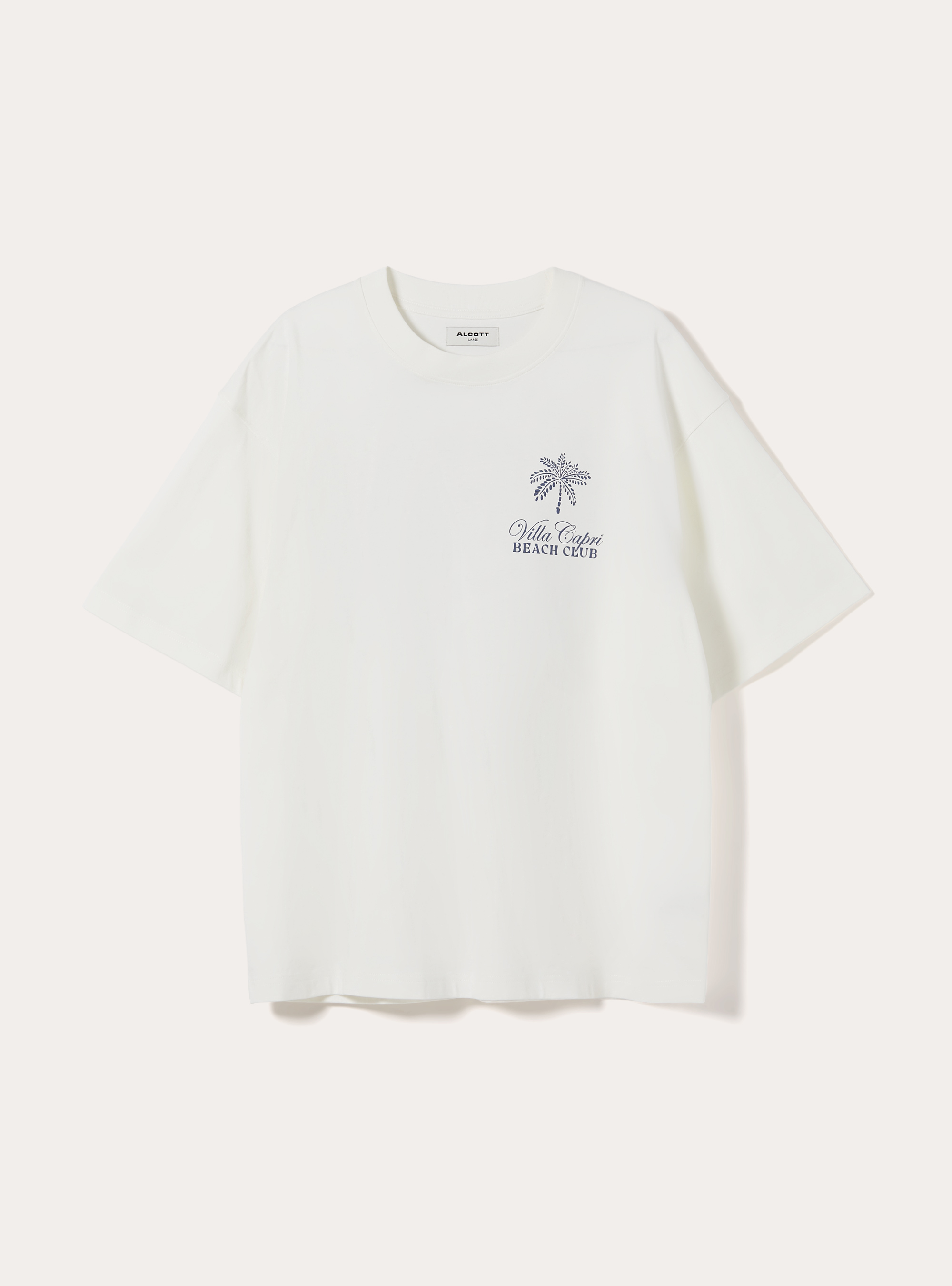 T-shirt boxy fit con stampa villa capri, WH2 WHITE