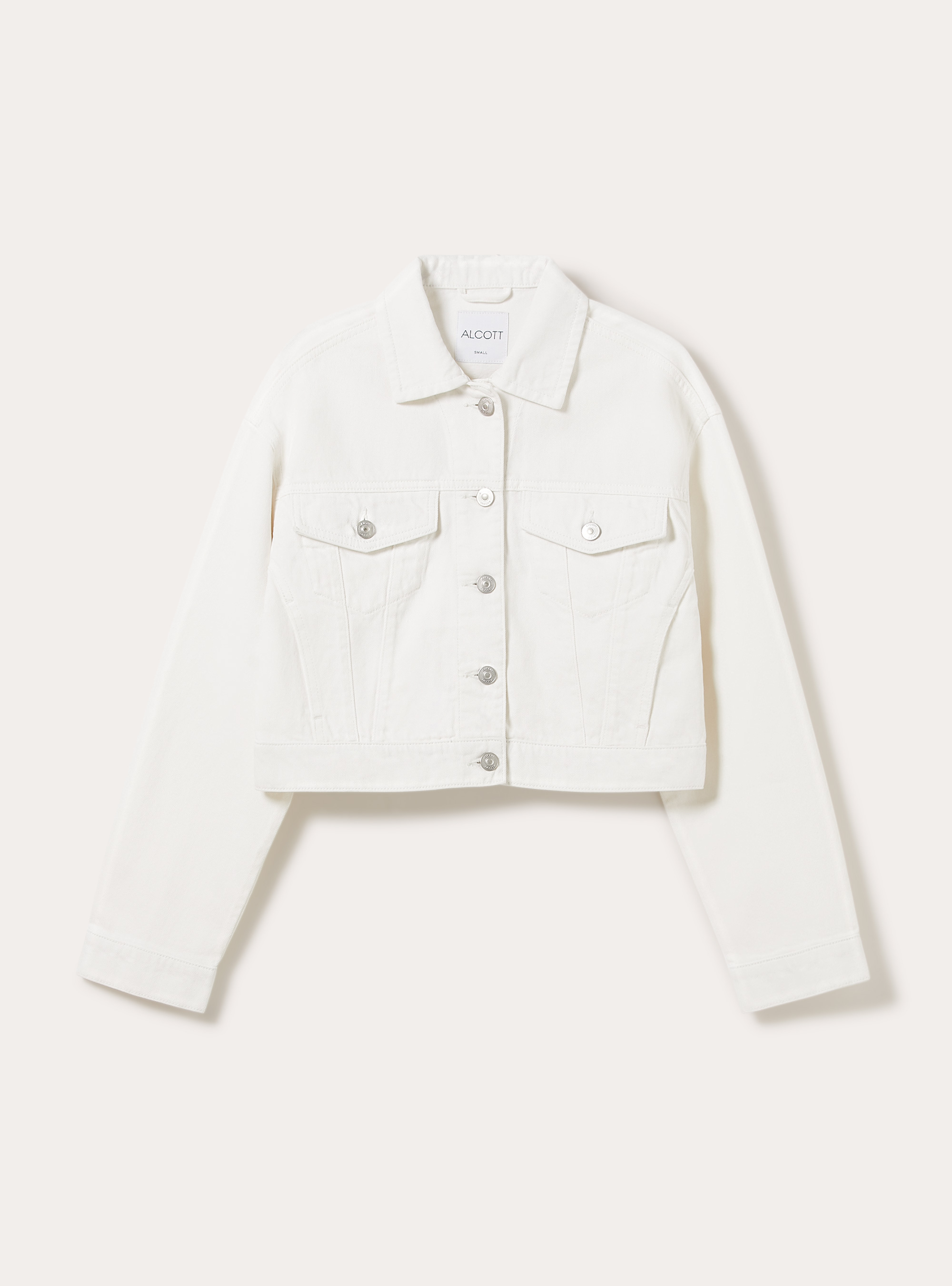 Chaqueta corta de sarga, WH1 OFF WHITE