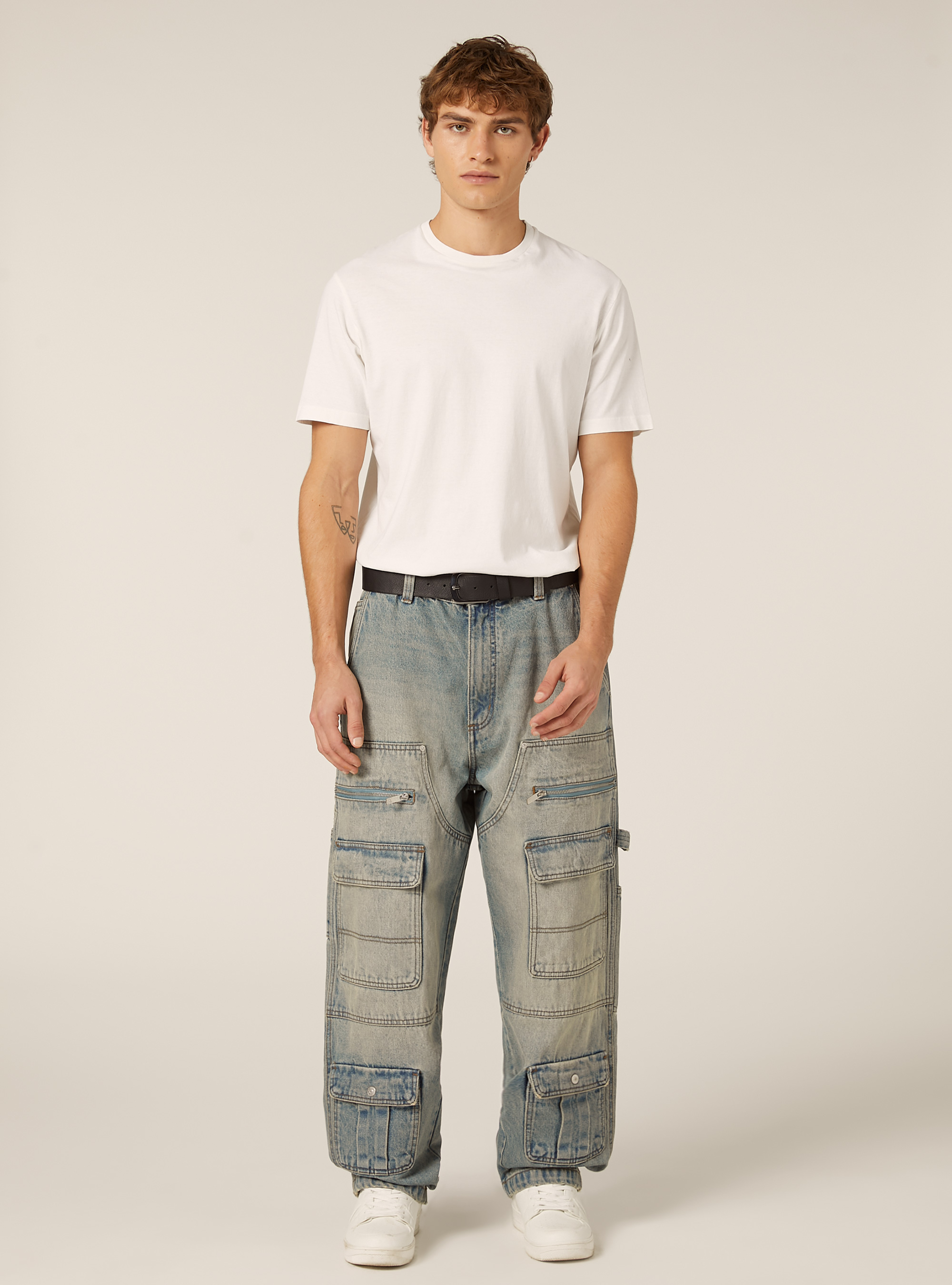 Carpenter cargo jeans, D004 MEDIUM LIGHT BLUE
