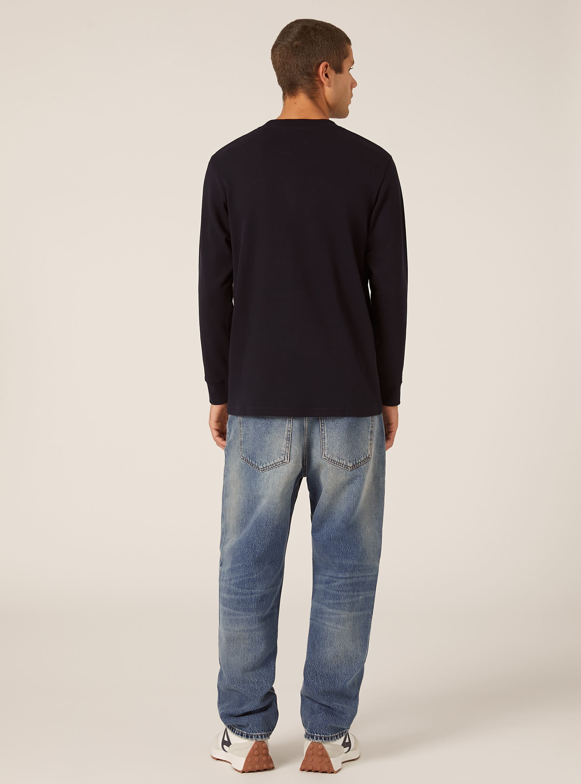 Long-sleeved cotton T-shirt, NA1 NAVY DARK
