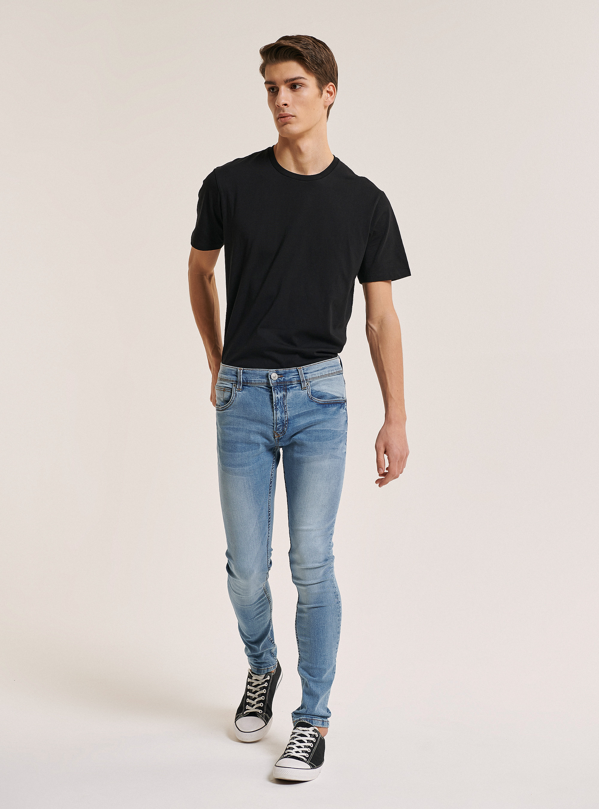 Super skinny cotton jeans, AZURE