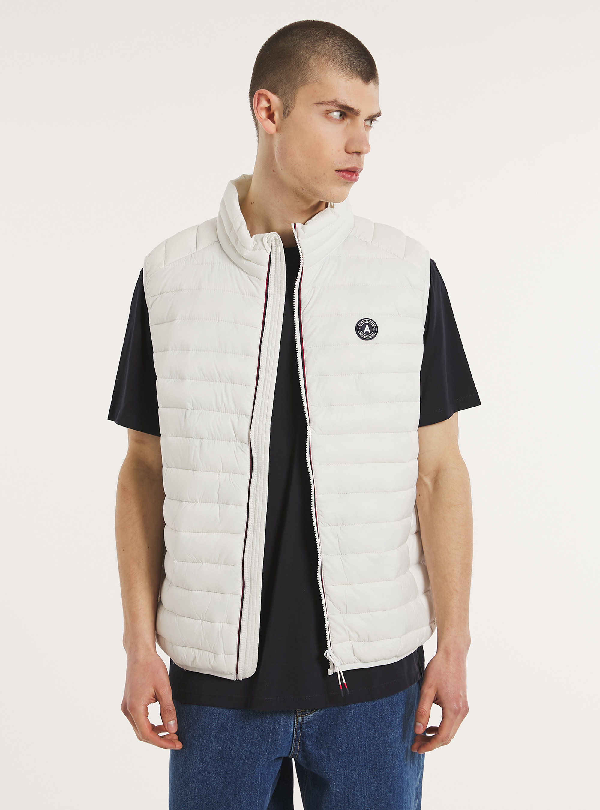 Padded sleeve jacket with contrasting zip, WH2 WHITE