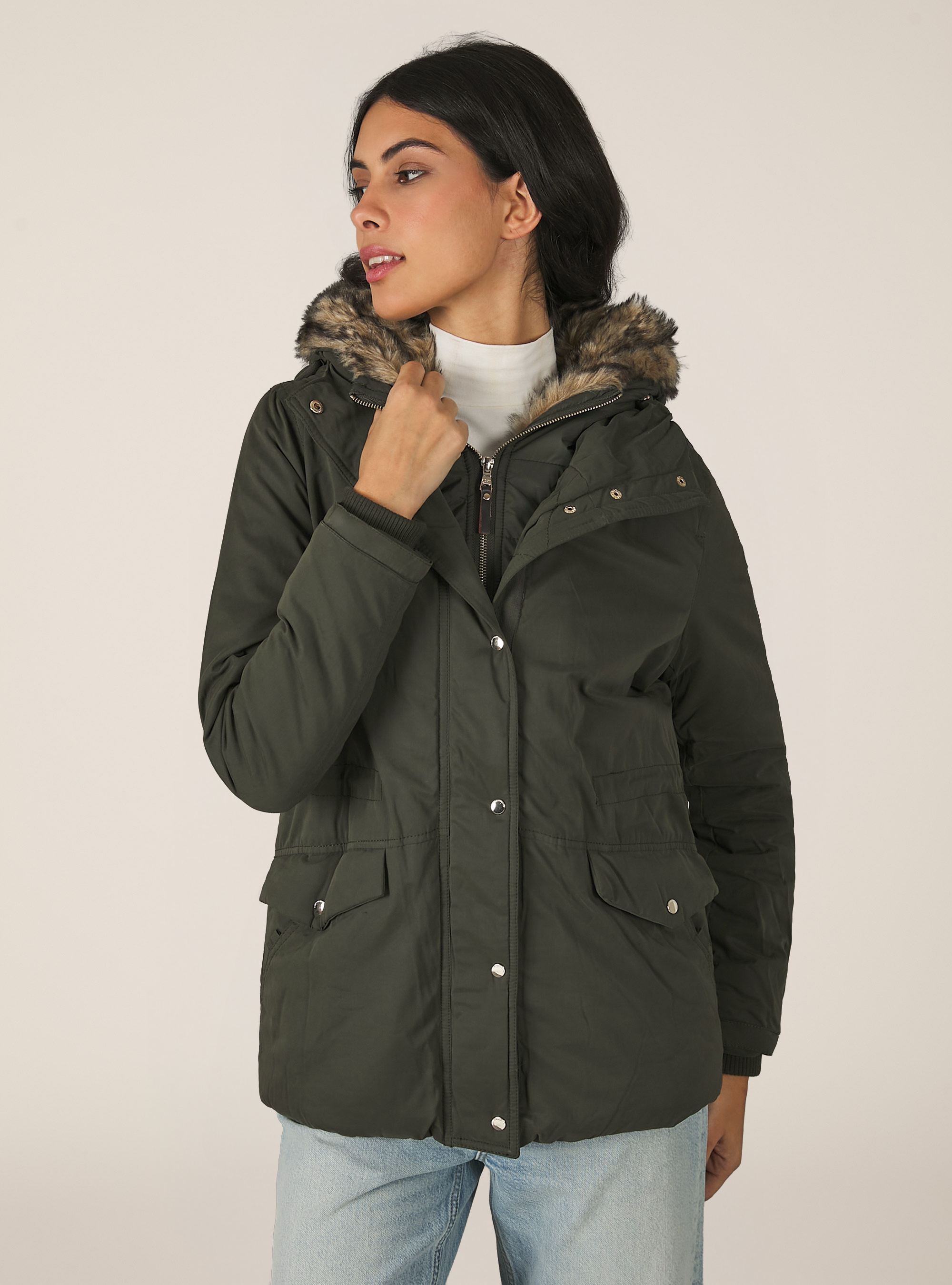 Giubbotto parka imbottito, KAKI