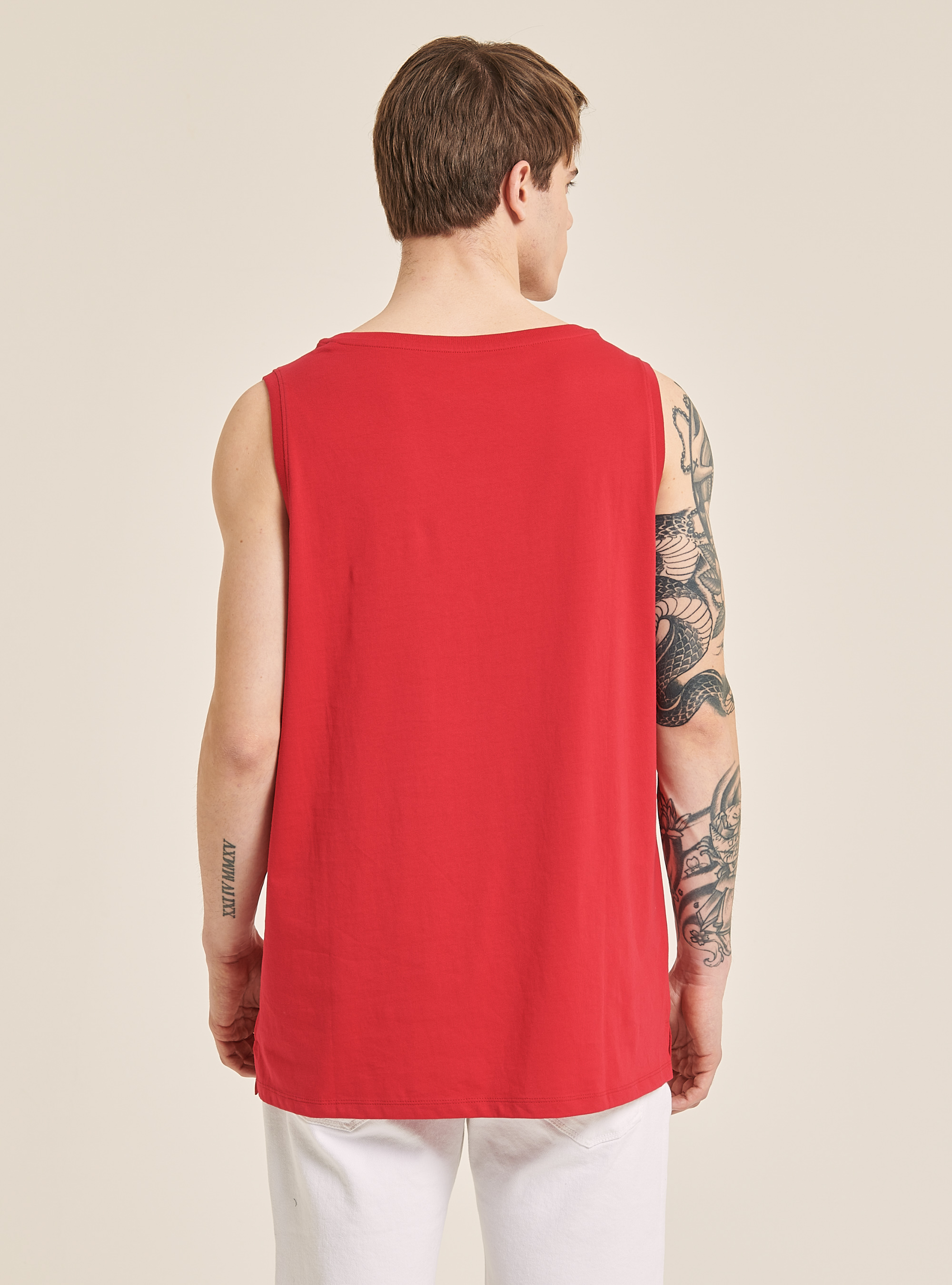 Canotta in cotone tinta unita, C4494 RED