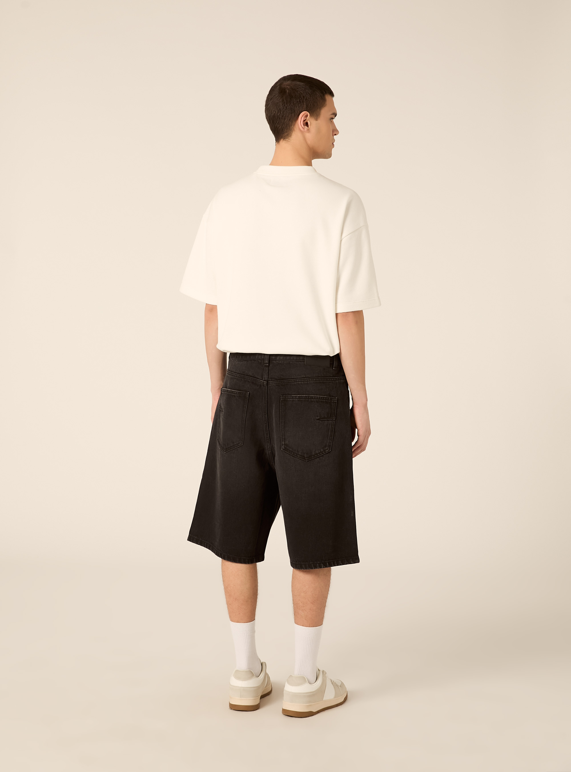 Bermuda jort fit  in denim, D000 BLACK