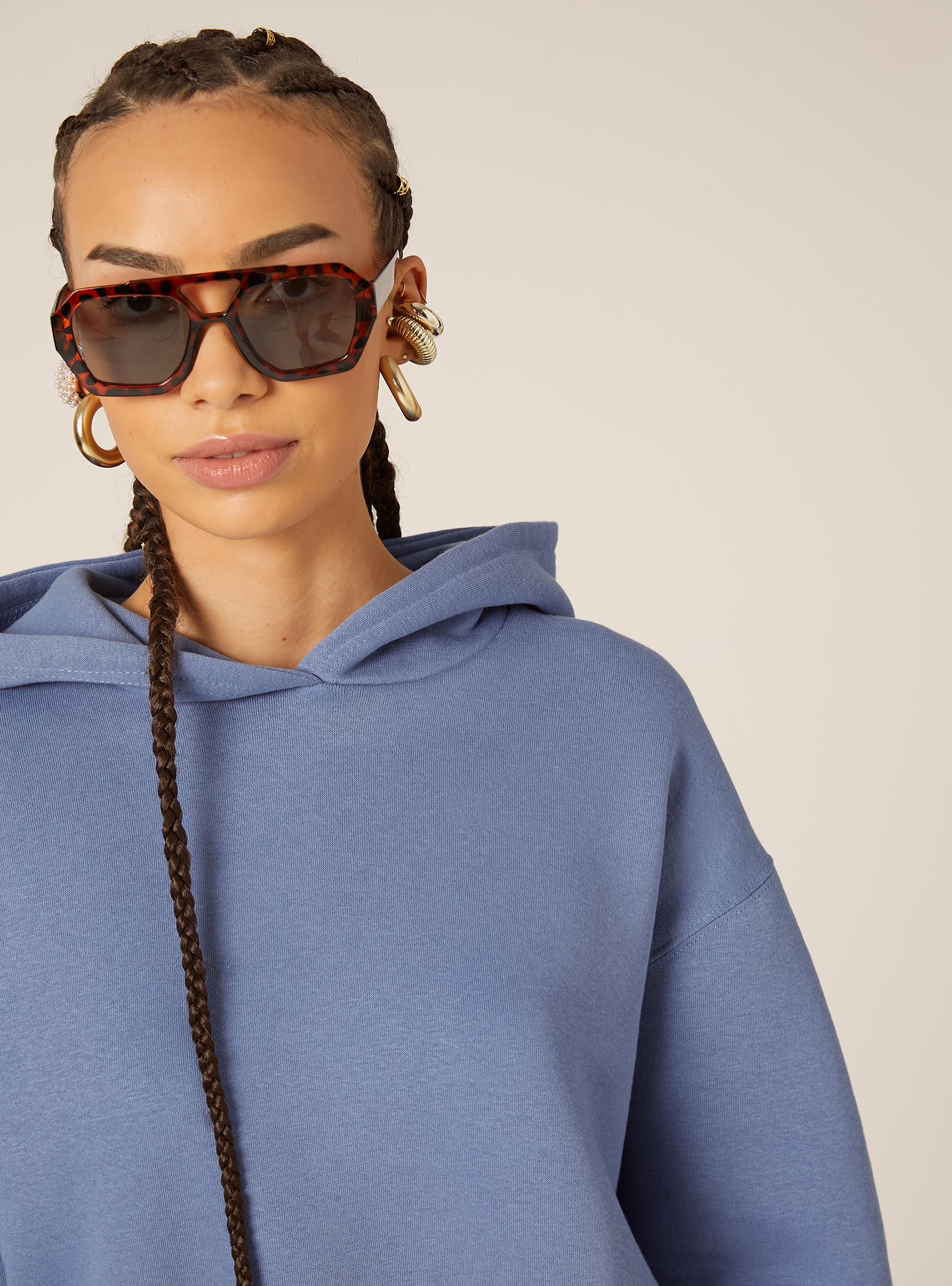 Sweat à capuche coupe boxy, AZ1 AZURE DARK