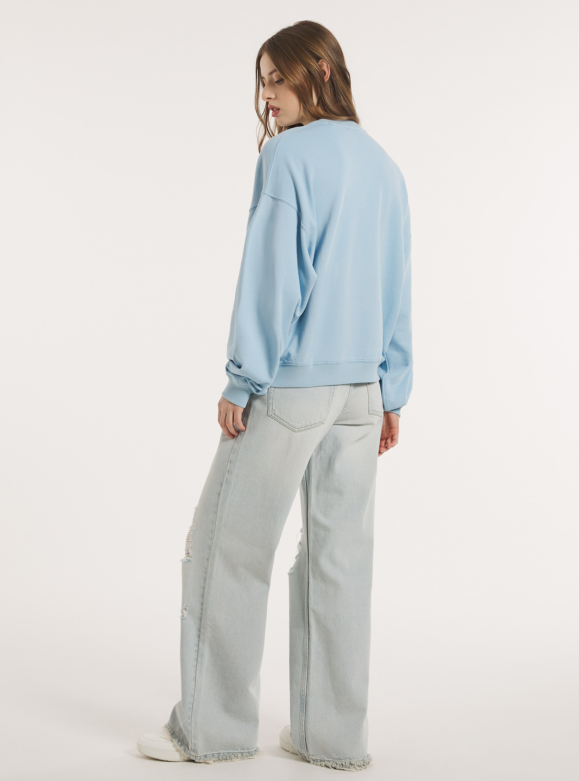 Sweat oversize avec imprime, AZ3 AZURE LIGHT