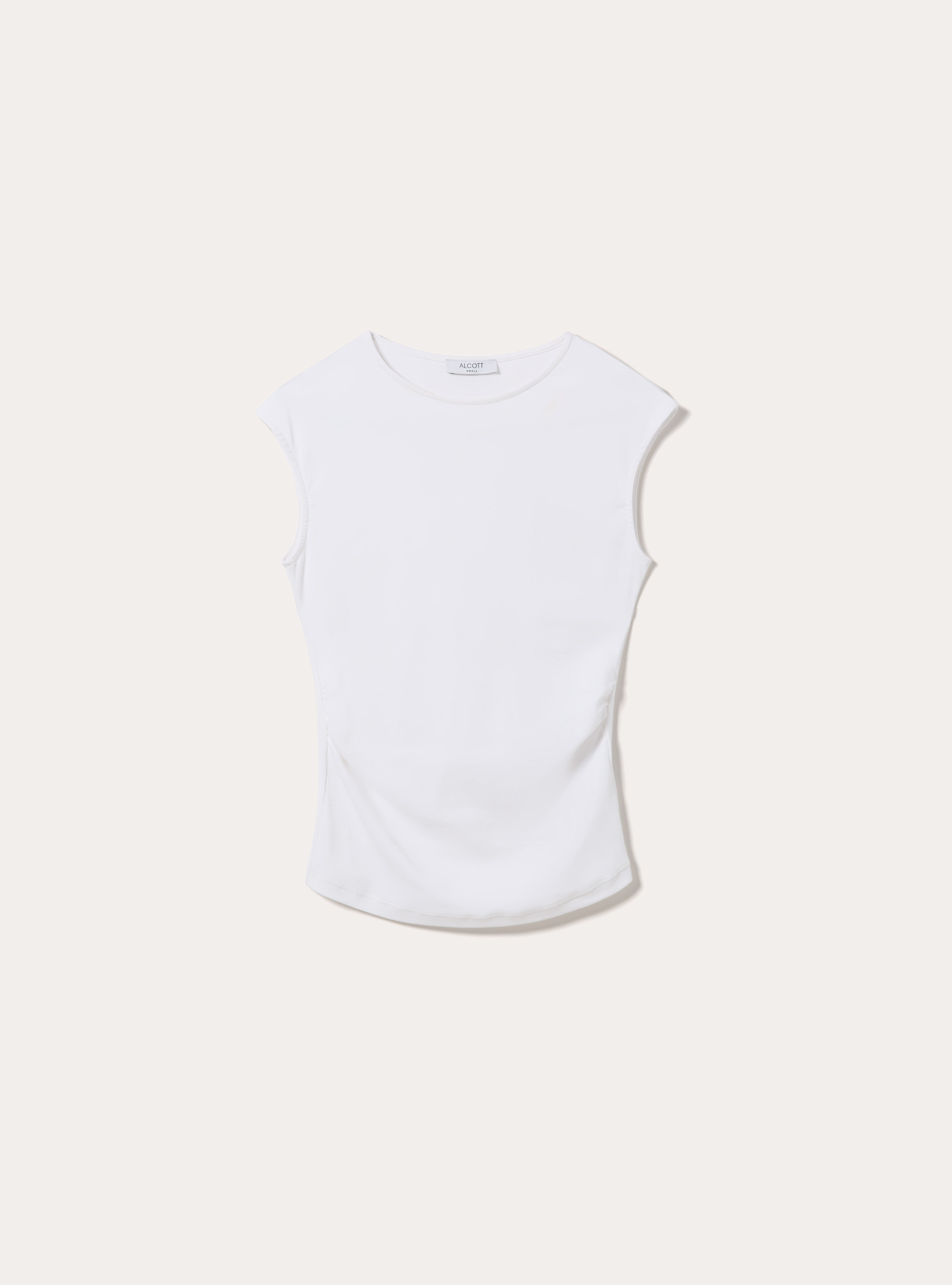 T-shirt basic con arriccio, WH3 WHITE