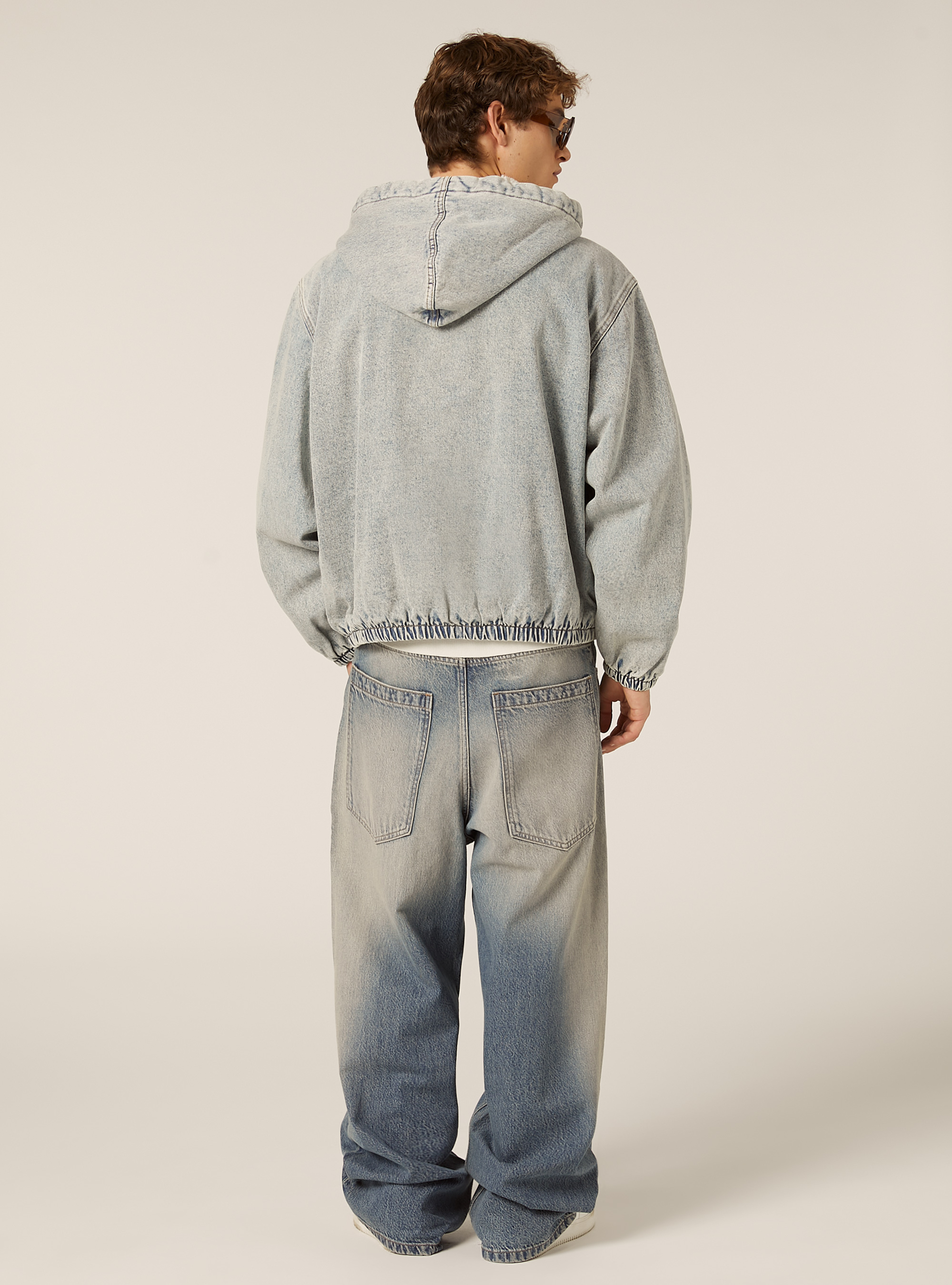 Chaqueta vaquera con forro de piel, D006 AZURE