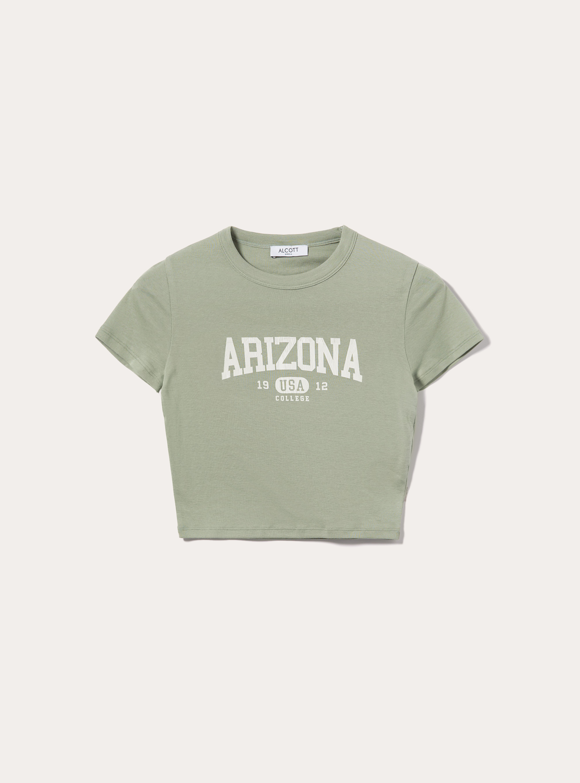 Cropped t-shirt with print, GN3 GREEN LIGHT