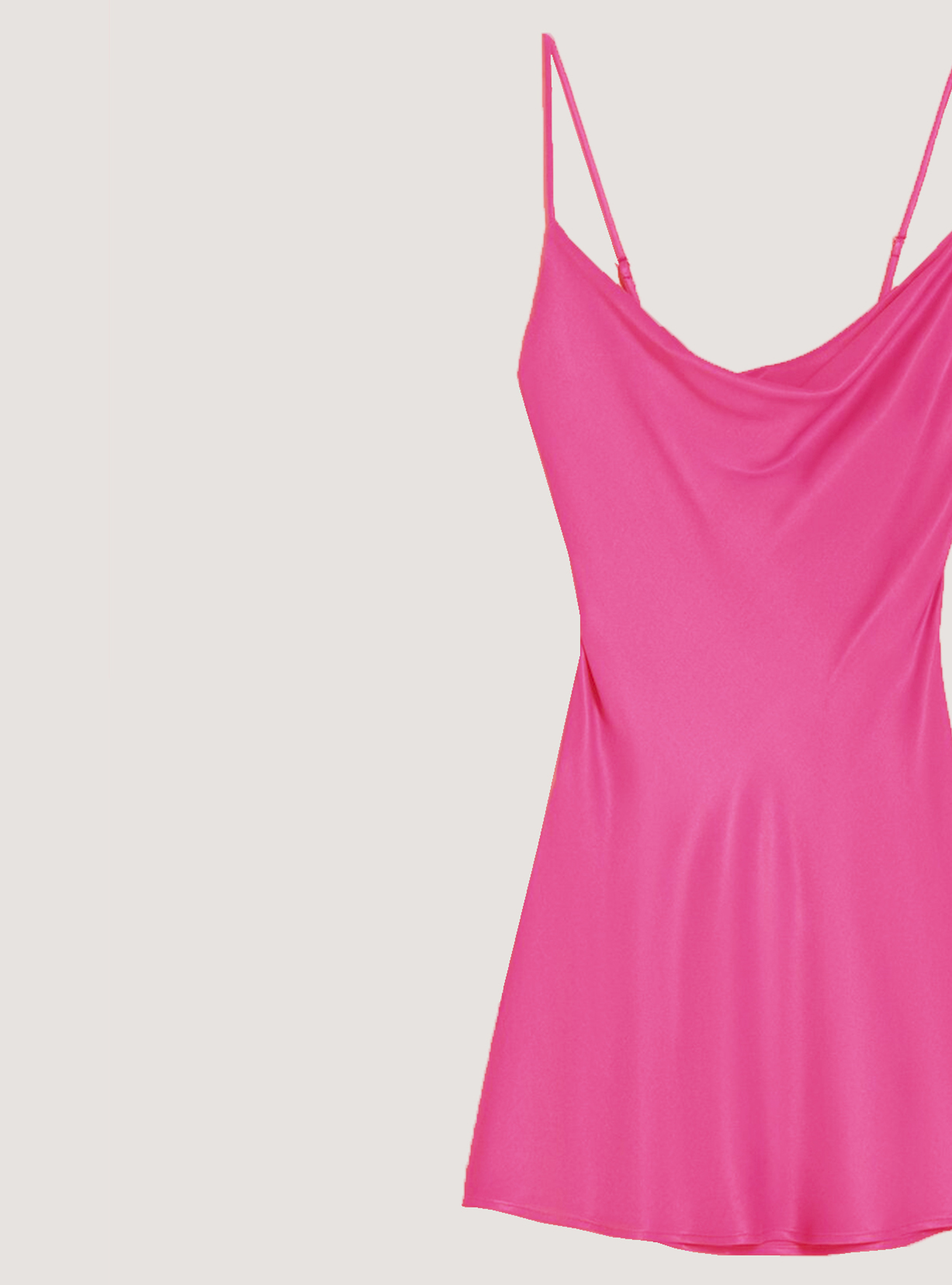 Vestido lencero de raso, FX1 DARK FUXIA