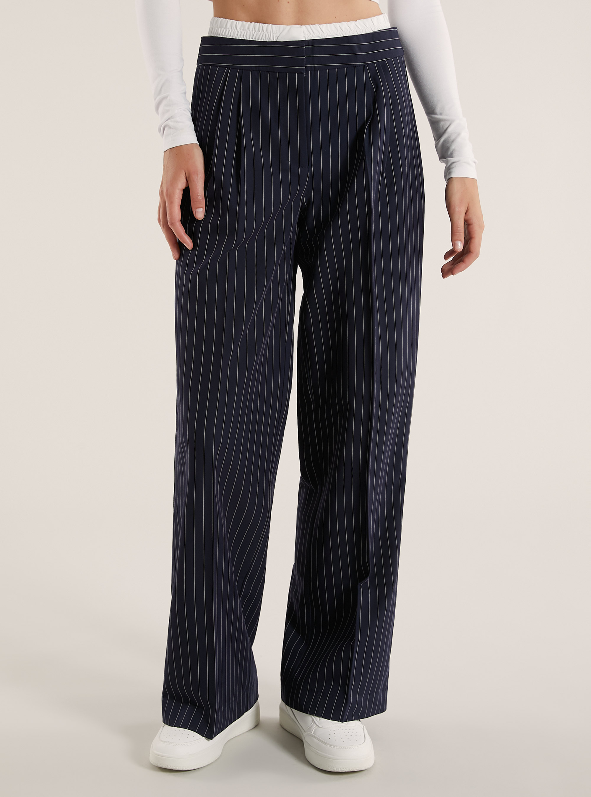 Smart trousers with combined waist, MULTICOLOR