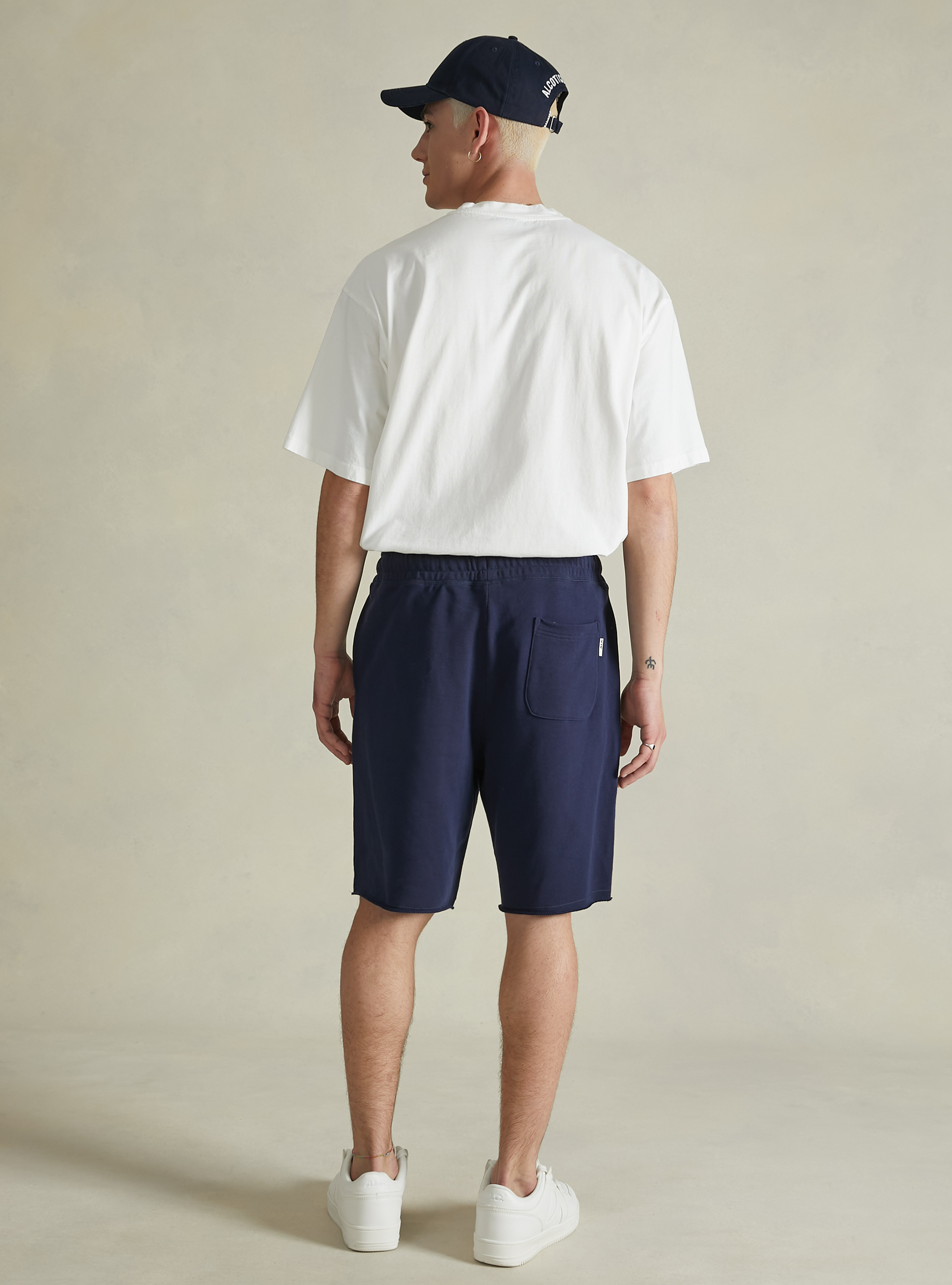 Cotton jogger bermuda shorts, NA1 NAVY DARK