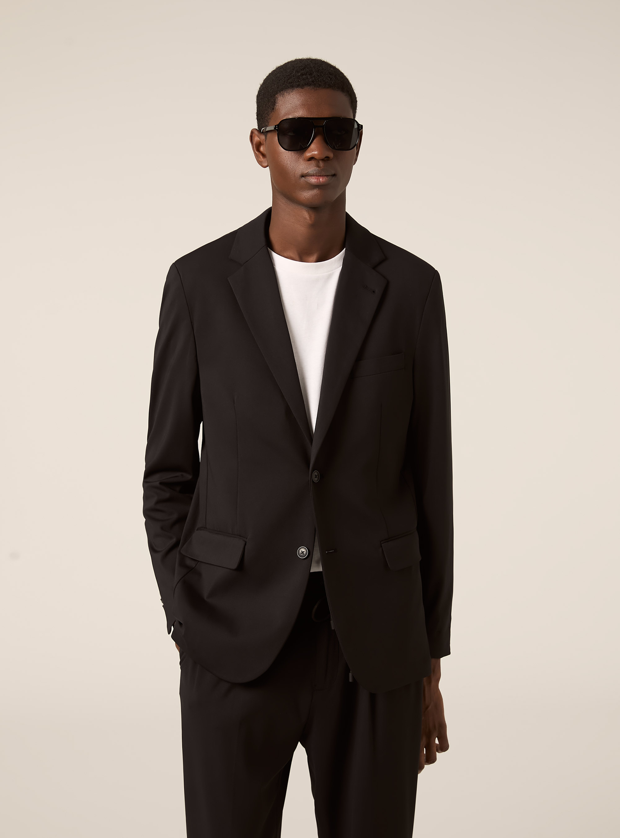 Giacca in tessuto techinco slim fit, BK1 BLACK