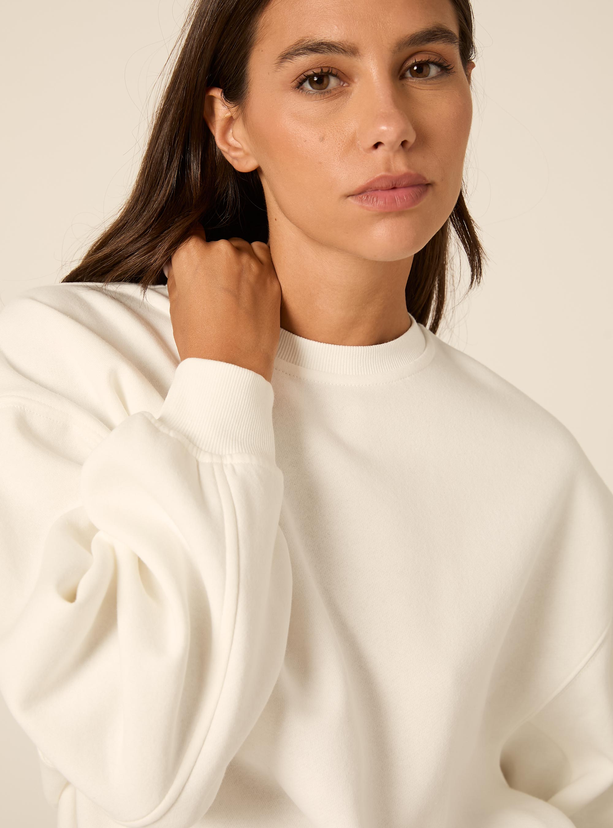 Felpa girocollo, WH1 OFF WHITE